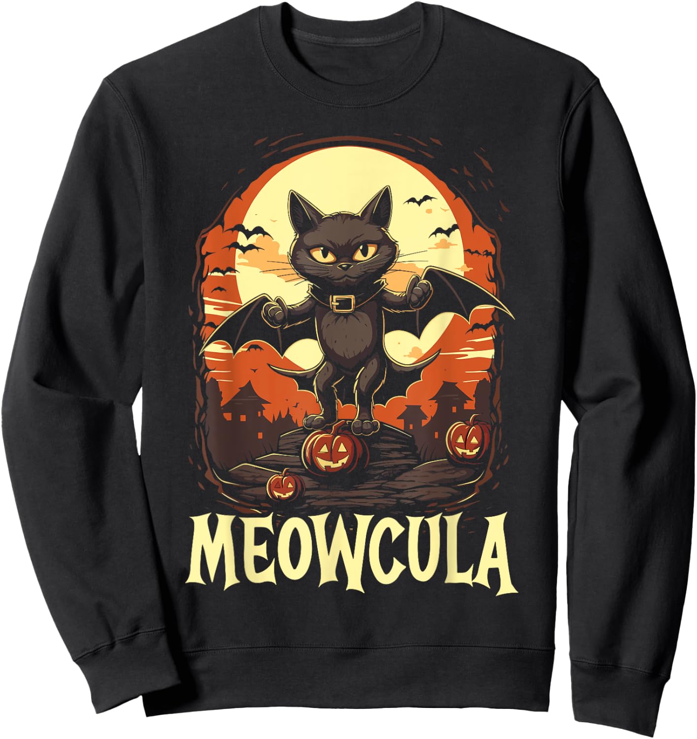 Dracula Halloween Scary Trick Or Treat Spooky Vampire Sweatshirt - Sweatshirt | Black