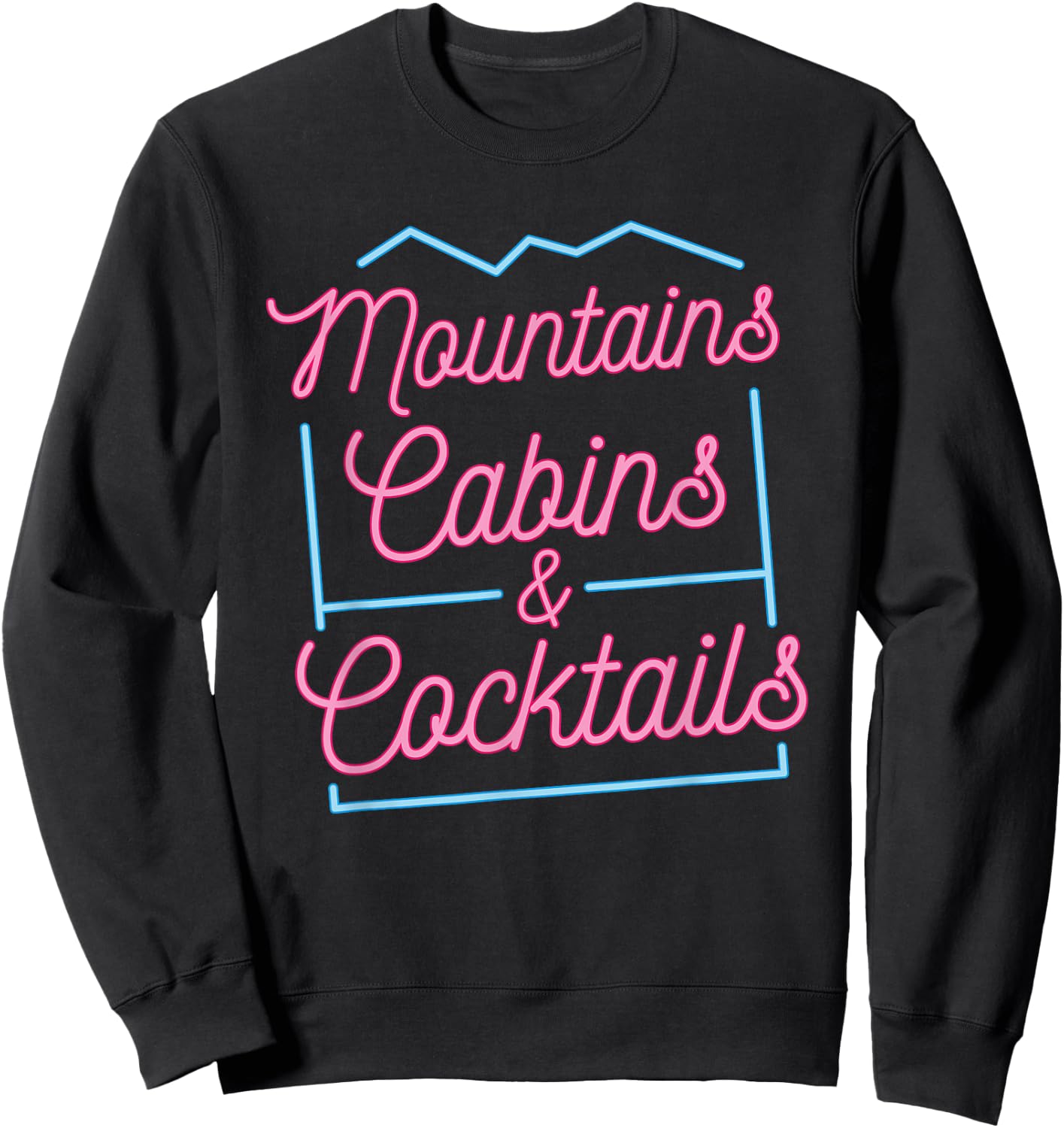 Mountains Cabins Cocktails Ski trip Bachelorette Girls Match Sweatshirt - Sweatshirt | Black