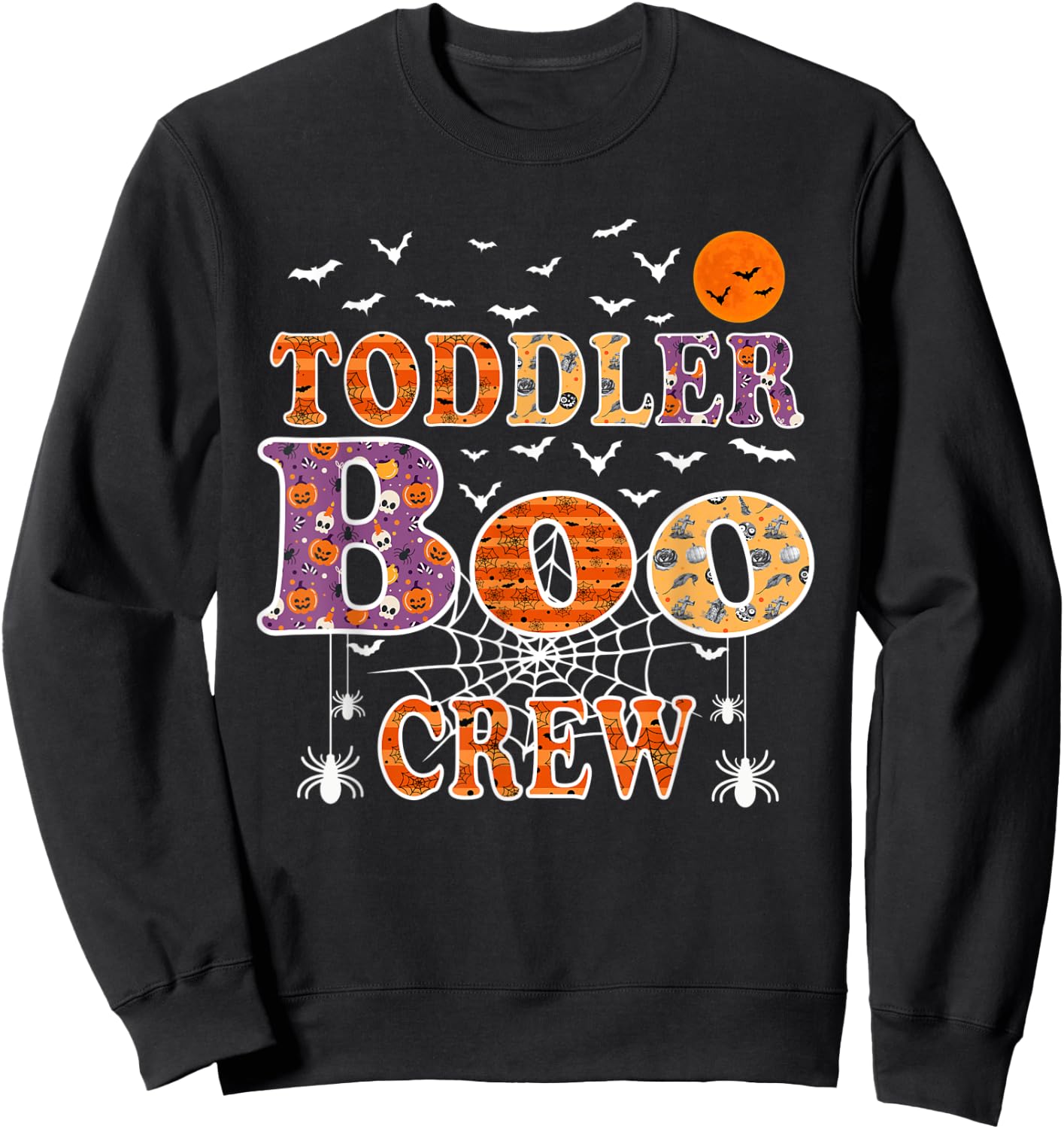 Toddler Boo Crew Funny Halloween Daycare Teacher Kids Sweatshirt - Sweatshirt | Black