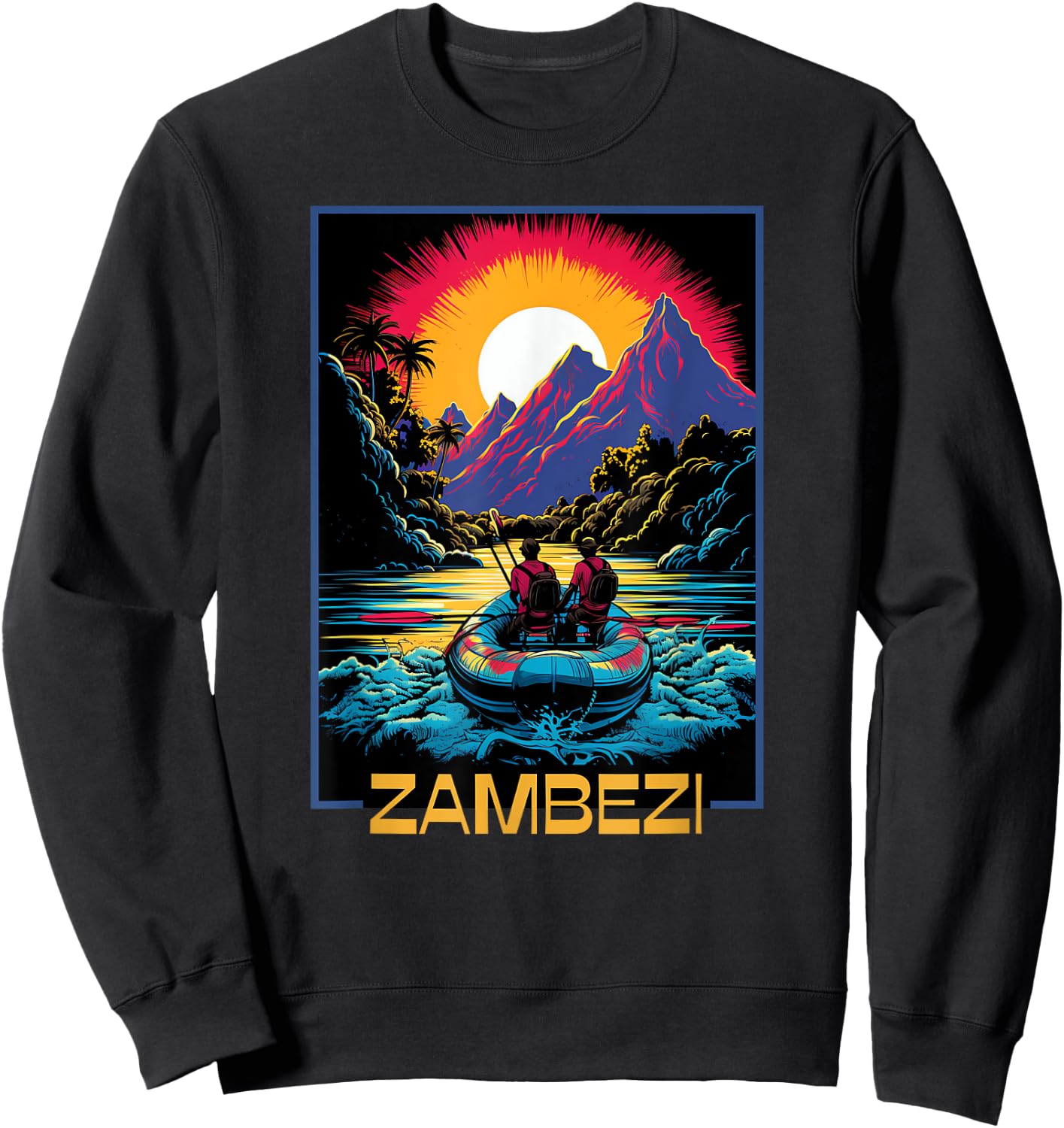 Zambezi River Rafting, Unleash Your Adventure Spirit and Fun Sweatshirt - Sweatshirt | Black