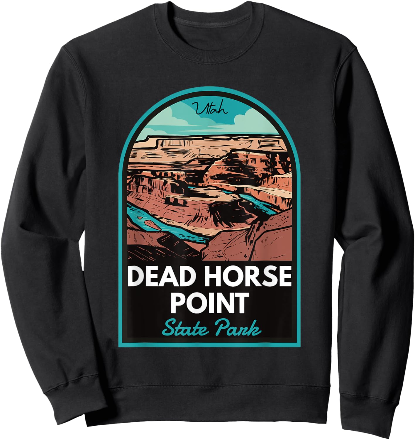 Dead Horse Point State Park Utah Badge Sweatshirt - Sweatshirt | Black