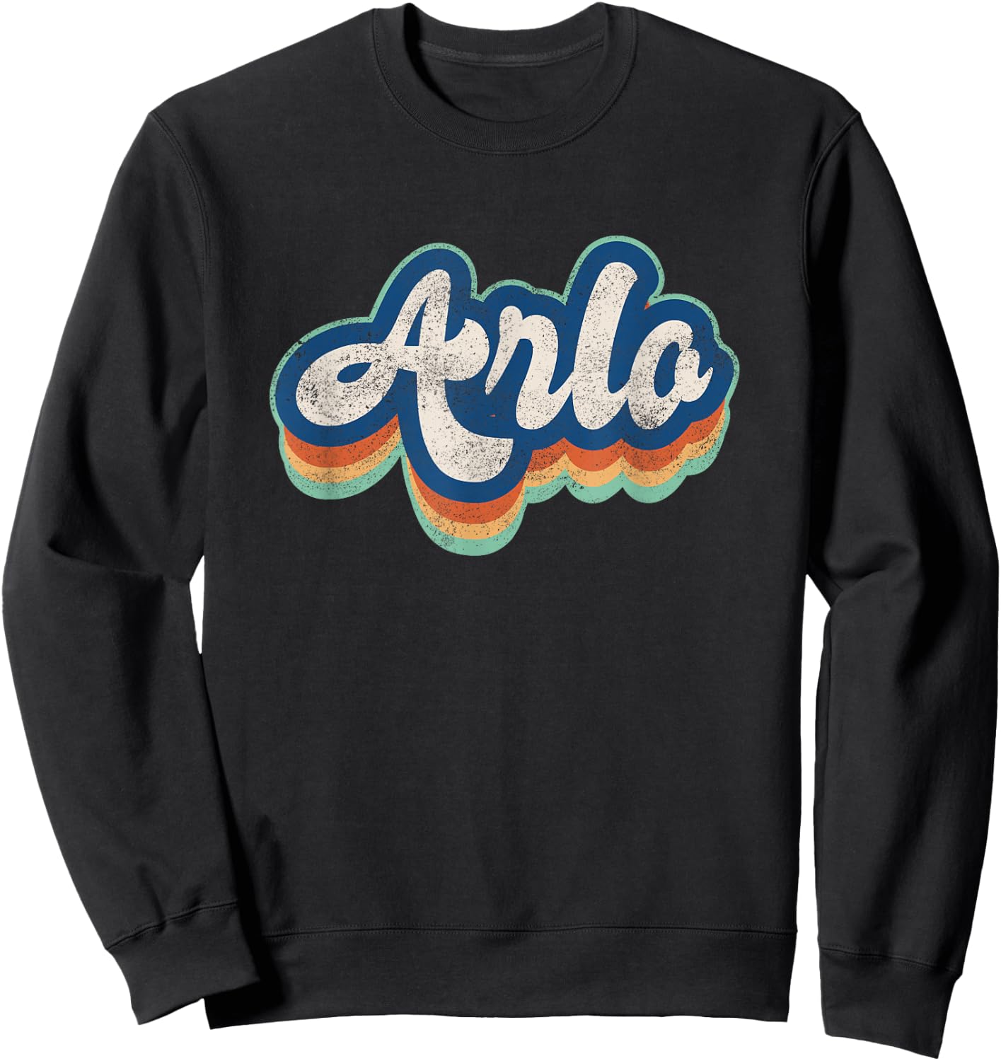 Arlo First Name Boy Vintage Style 70s 80s Personalized Sweatshirt - Sweatshirt | Black