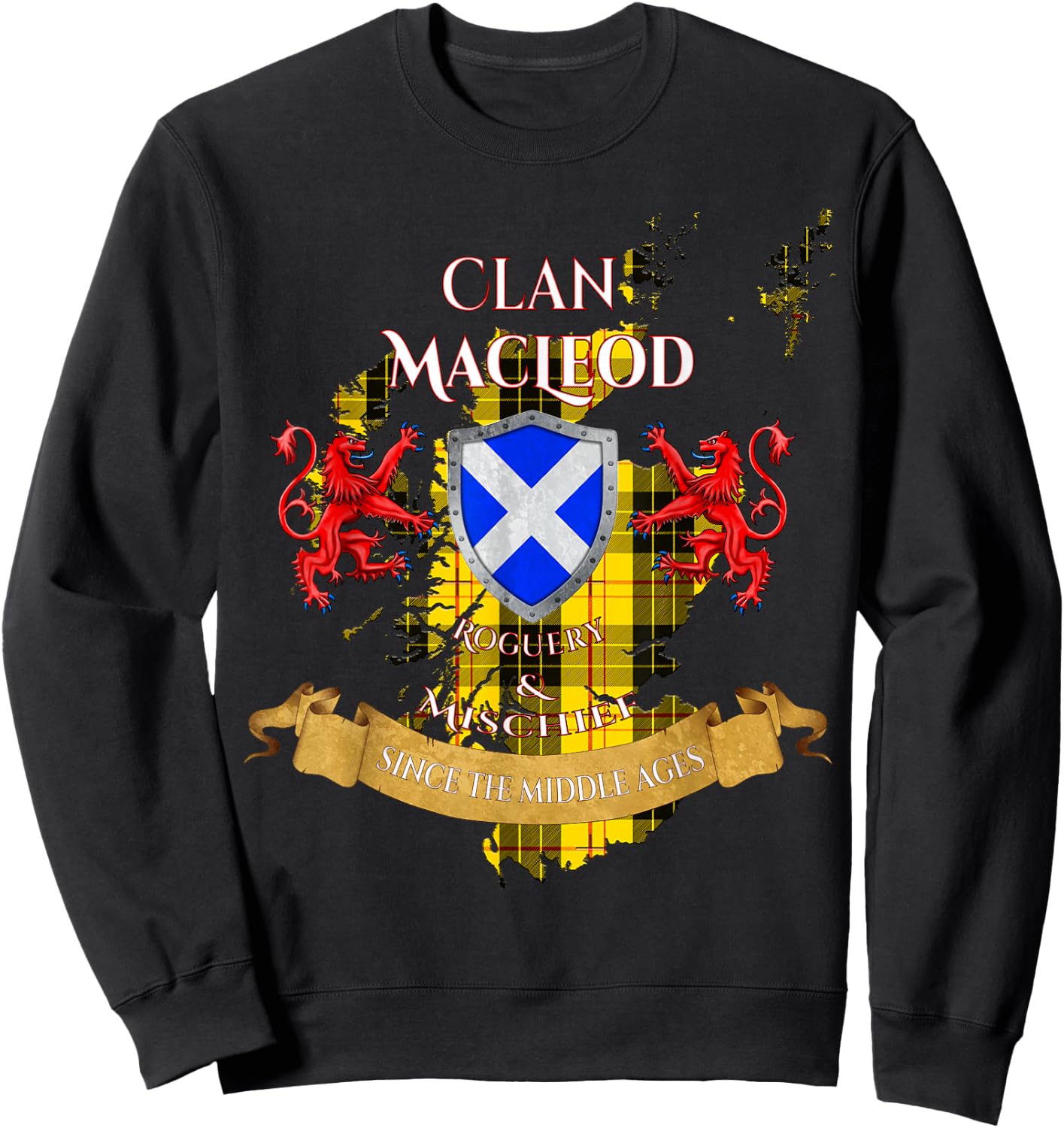 MacLeod Scottish Family Clan Middle Ages Mischief Sweatshirt - Sweatshirt | Black