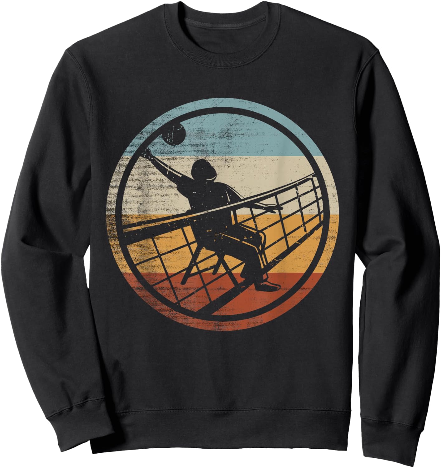 Retro Vintage Volleyballer Design Chair Volleyball Sweatshirt - Sweatshirt | Black