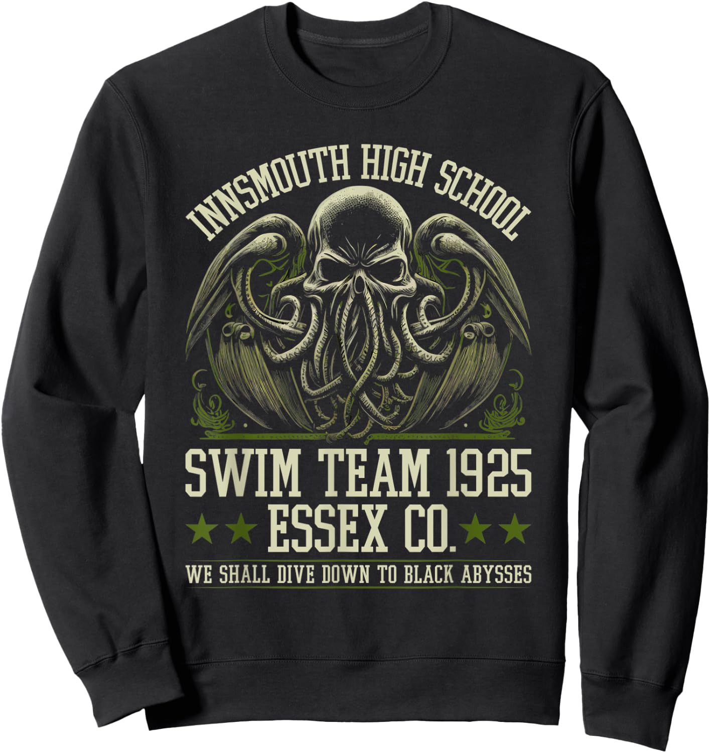 Innsmouth High School Swim Team, Cosmic Horror Cthulhu Sweatshirt - Sweatshirt | Black