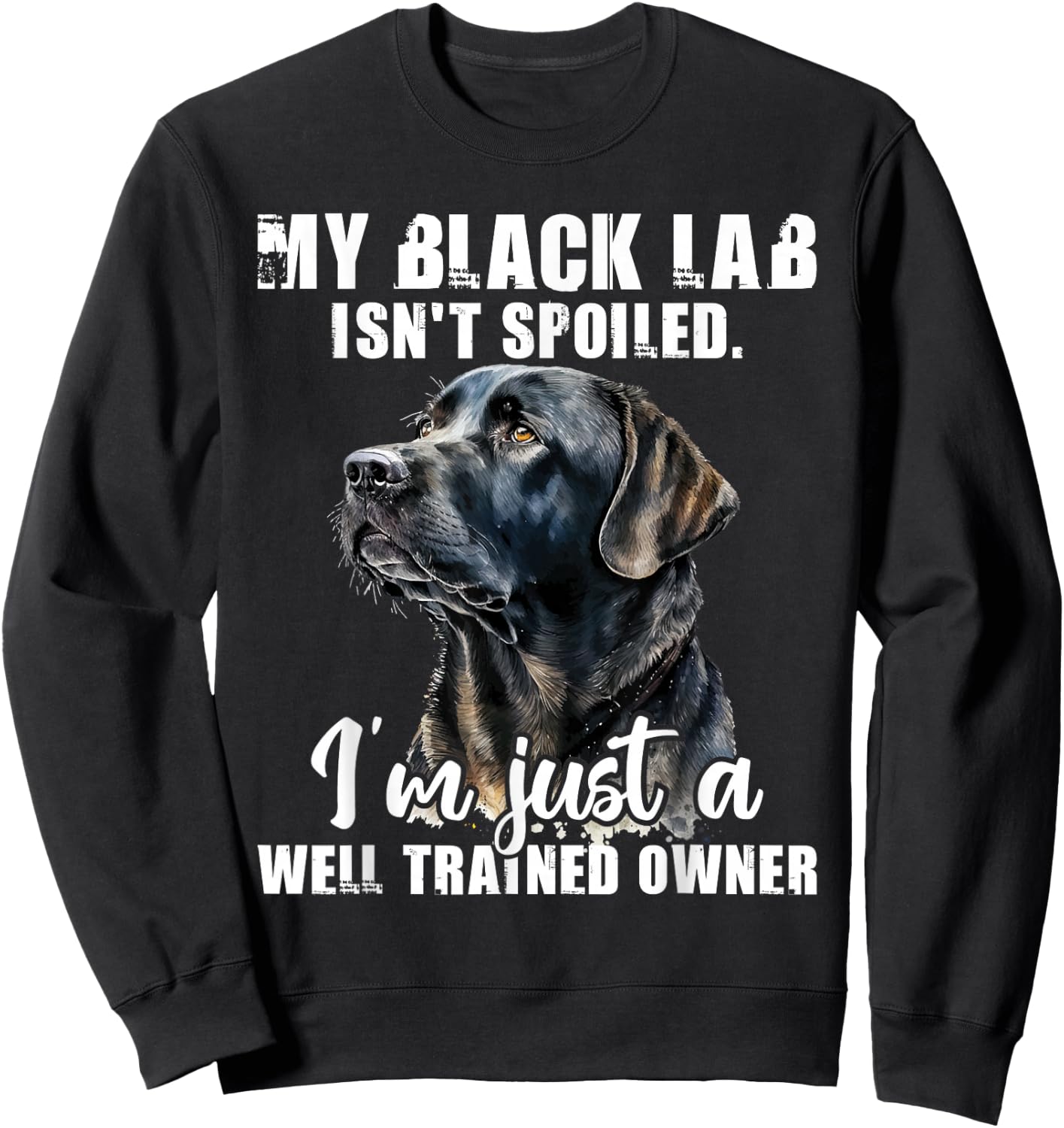 My Black Lab Isn't Spoiled - Labrador Lover Dog Owner Sweatshirt - Sweatshirt | Black