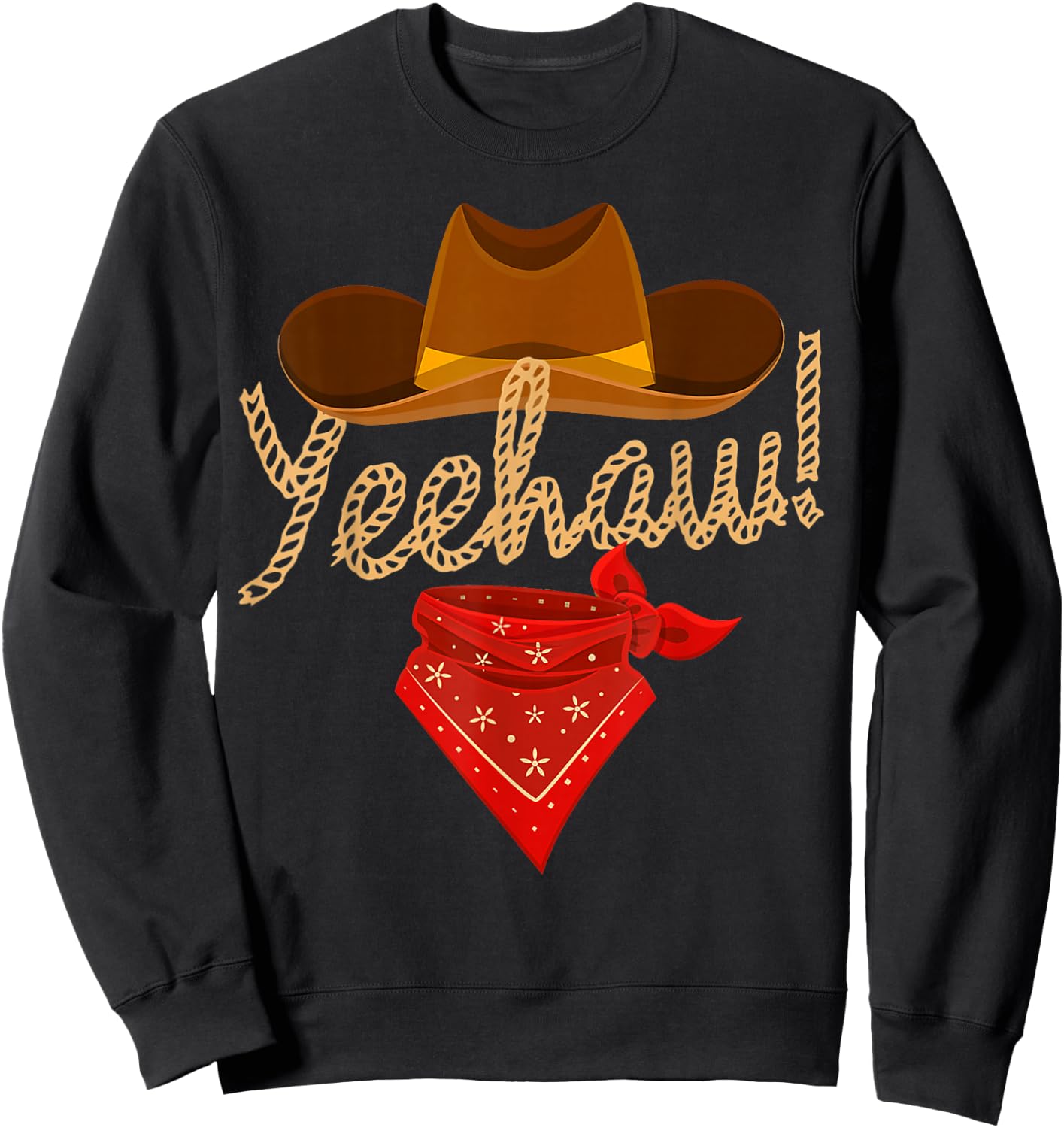 Yeehaw Western Country Howdy Southern Cowboy Yee Haw Vintage Sweatshirt - Sweatshirt | Black