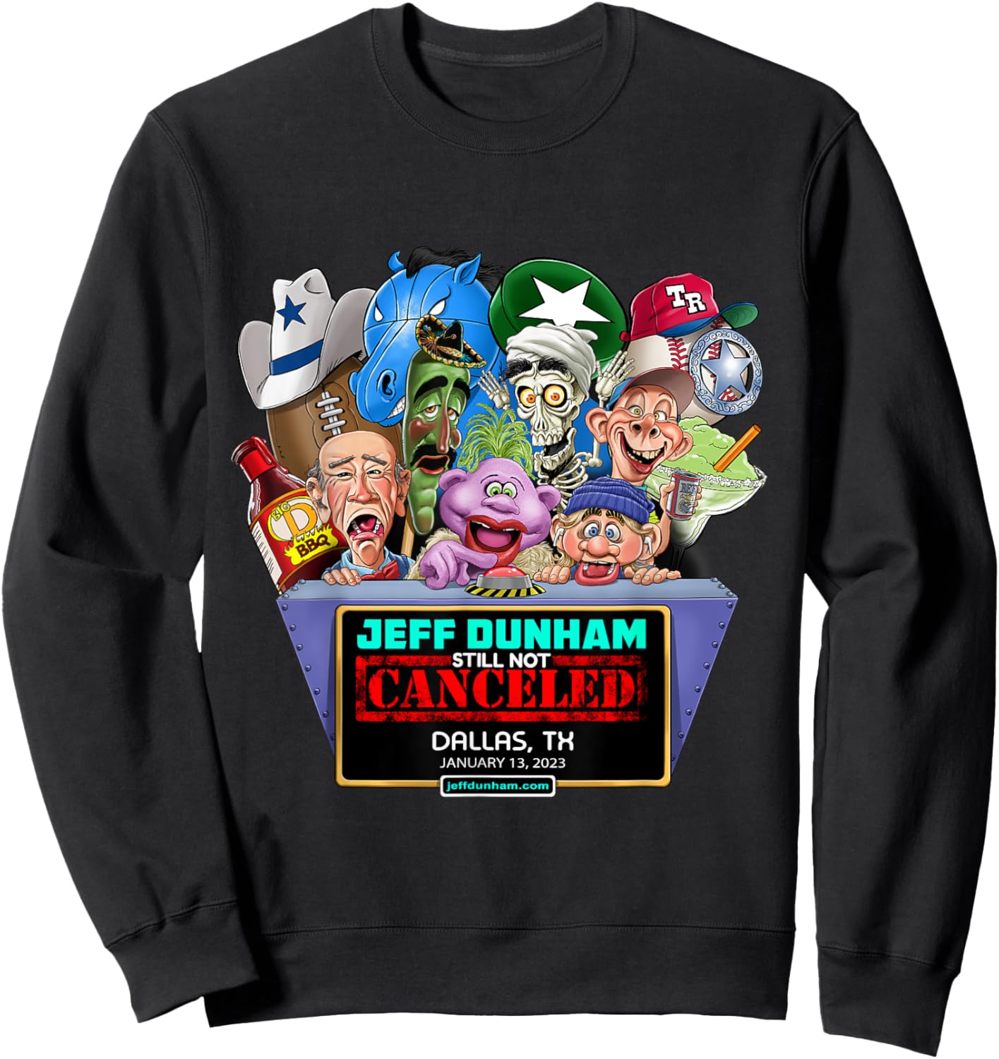 Jeff Dunham Dallas, TX (2023) Sweatshirt - Sweatshirt | Black