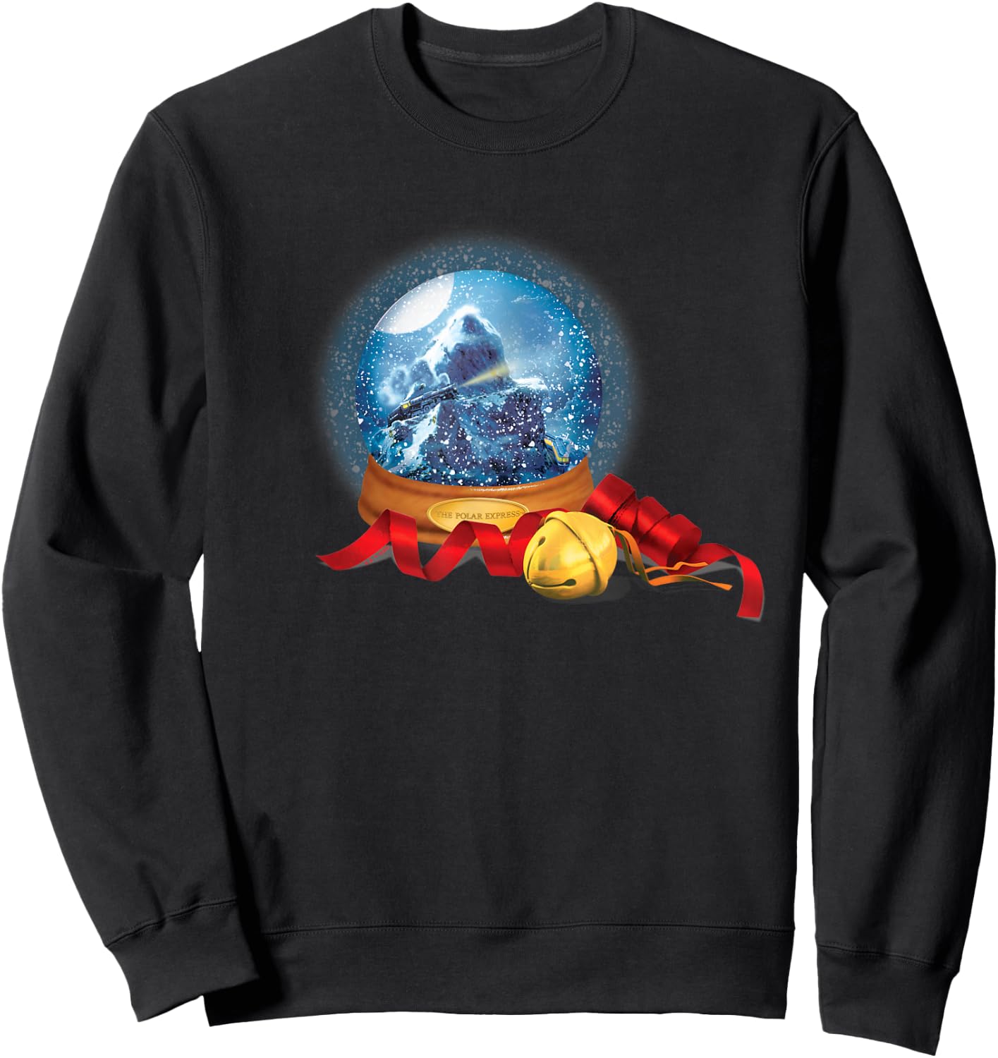 The Polar Express Christmas Snow Globe With The Sleigh Bell Sweatshirt - Sweatshirt | Black