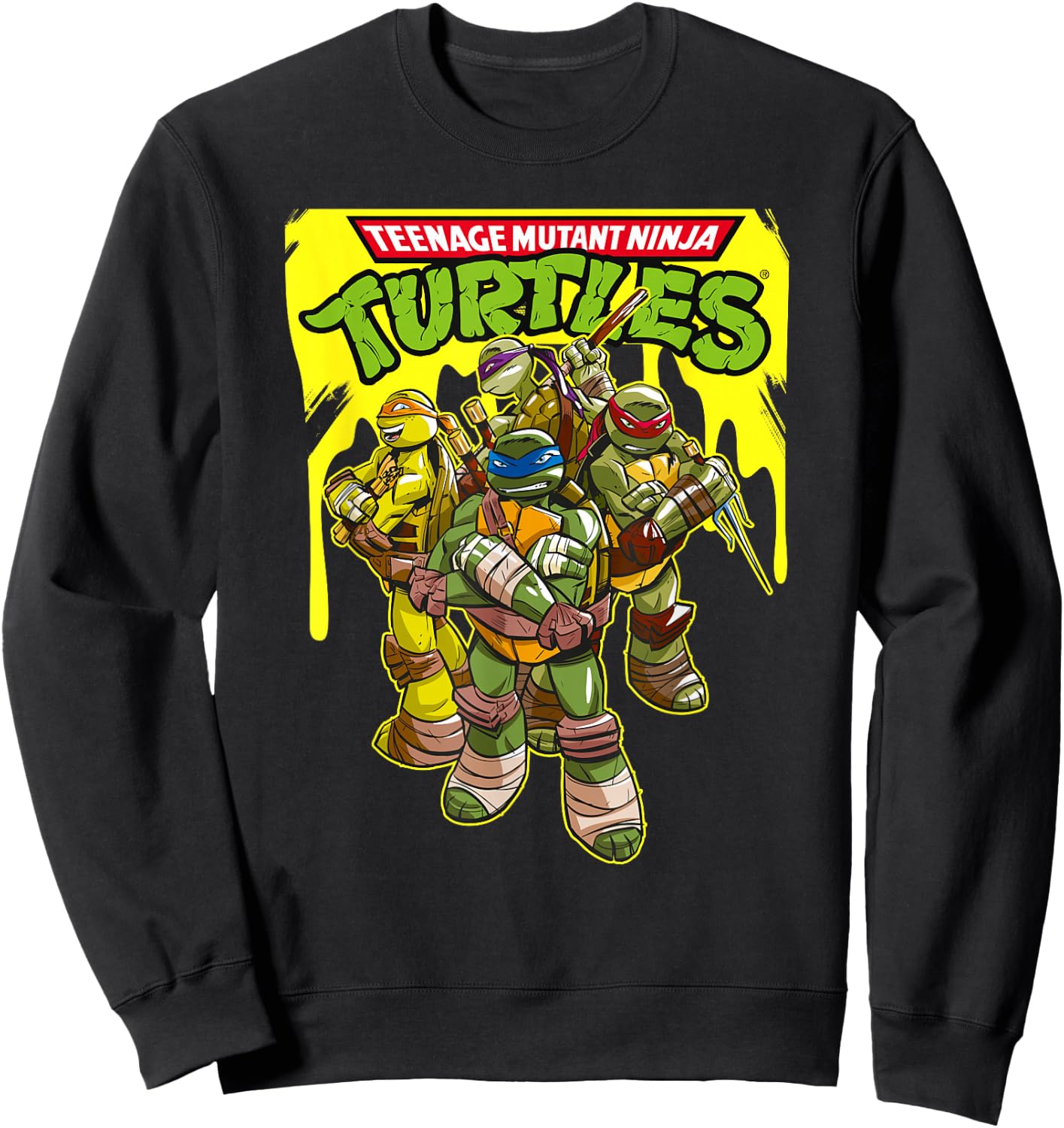TMNT Yellow Splatter Paint Sweatshirt - Sweatshirt | Black