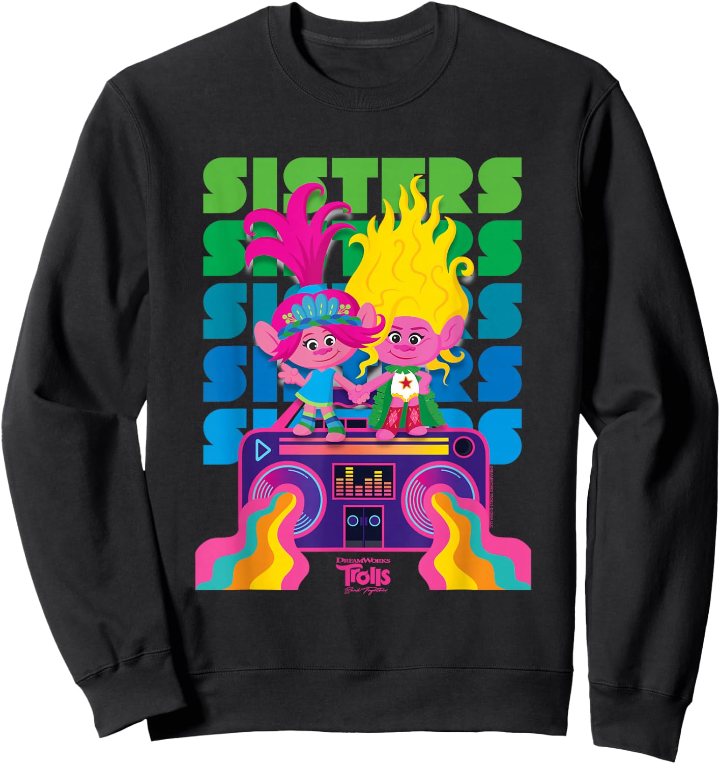 DreamWorks Trolls Band Together Poppy and Viva Sisters Sweatshirt - Sweatshirt | Black