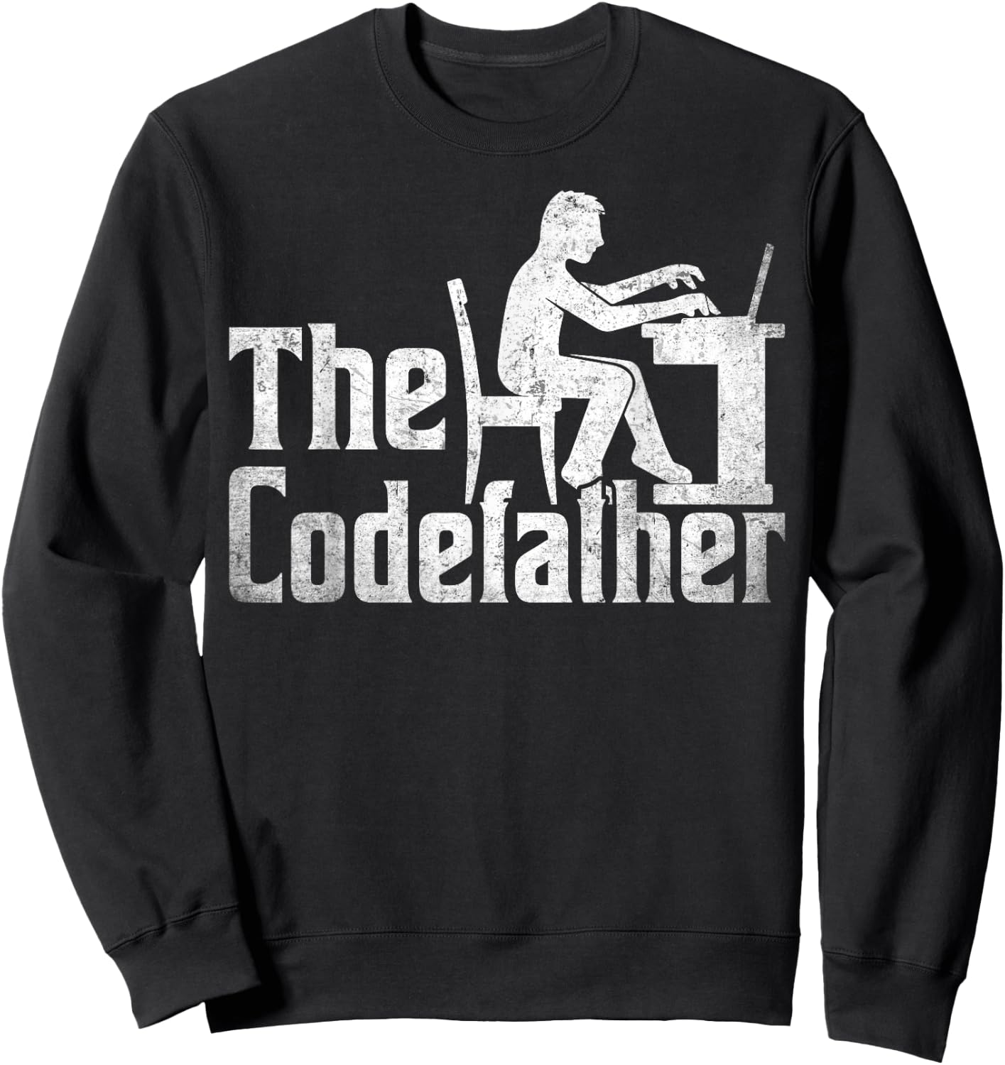 The Codefather - Vintage Funny Programmer Dad Computer Coder Sweatshirt - Sweatshirt | Black