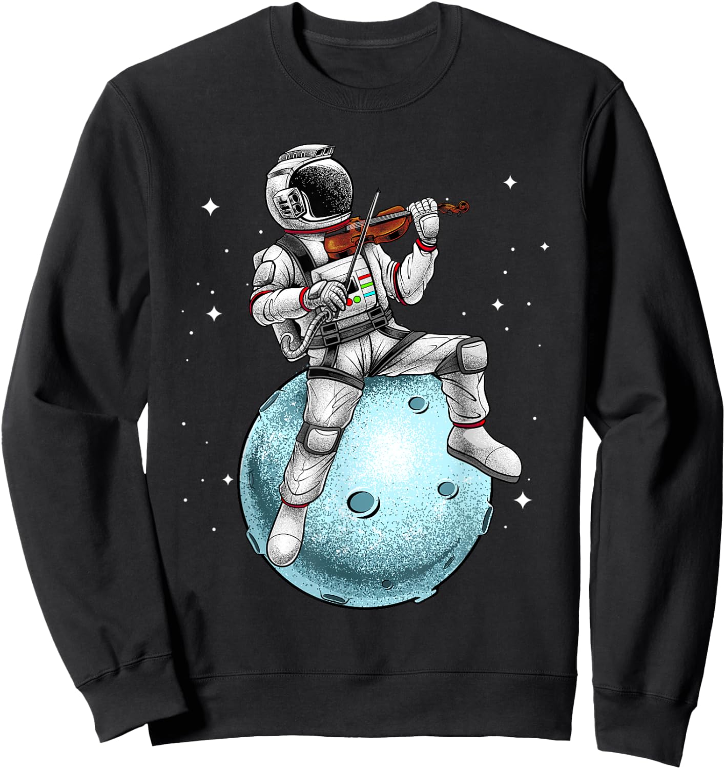 Cool Violin Player Women Astronaut Music Lover Viola Sweatshirt - Sweatshirt | Black