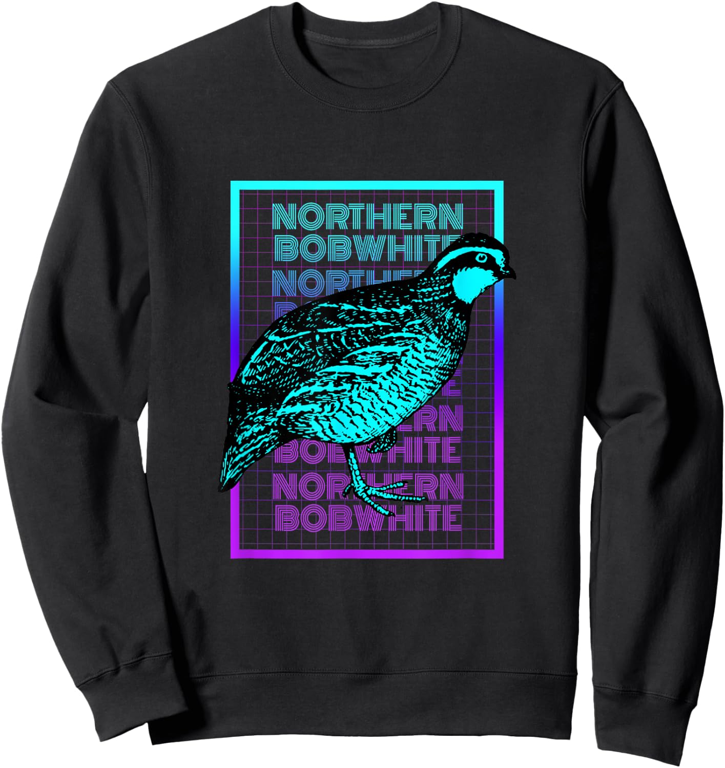 Northern Bobwhite Bird Vintage Retro Northern Bobwhite Sweatshirt - Sweatshirt | Black