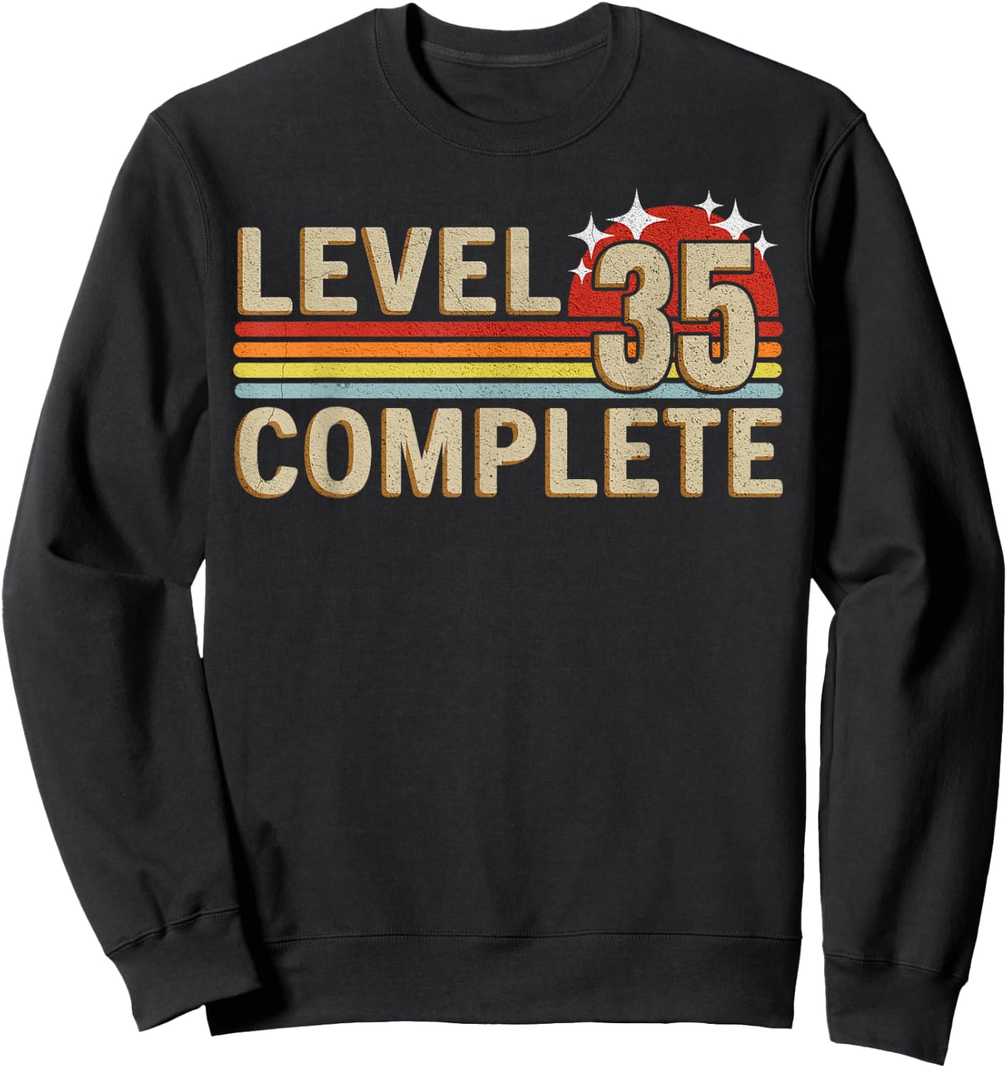 Level 35 Complete Gaming Vintage 35 Years Wedding Sweatshirt - Sweatshirt | Black