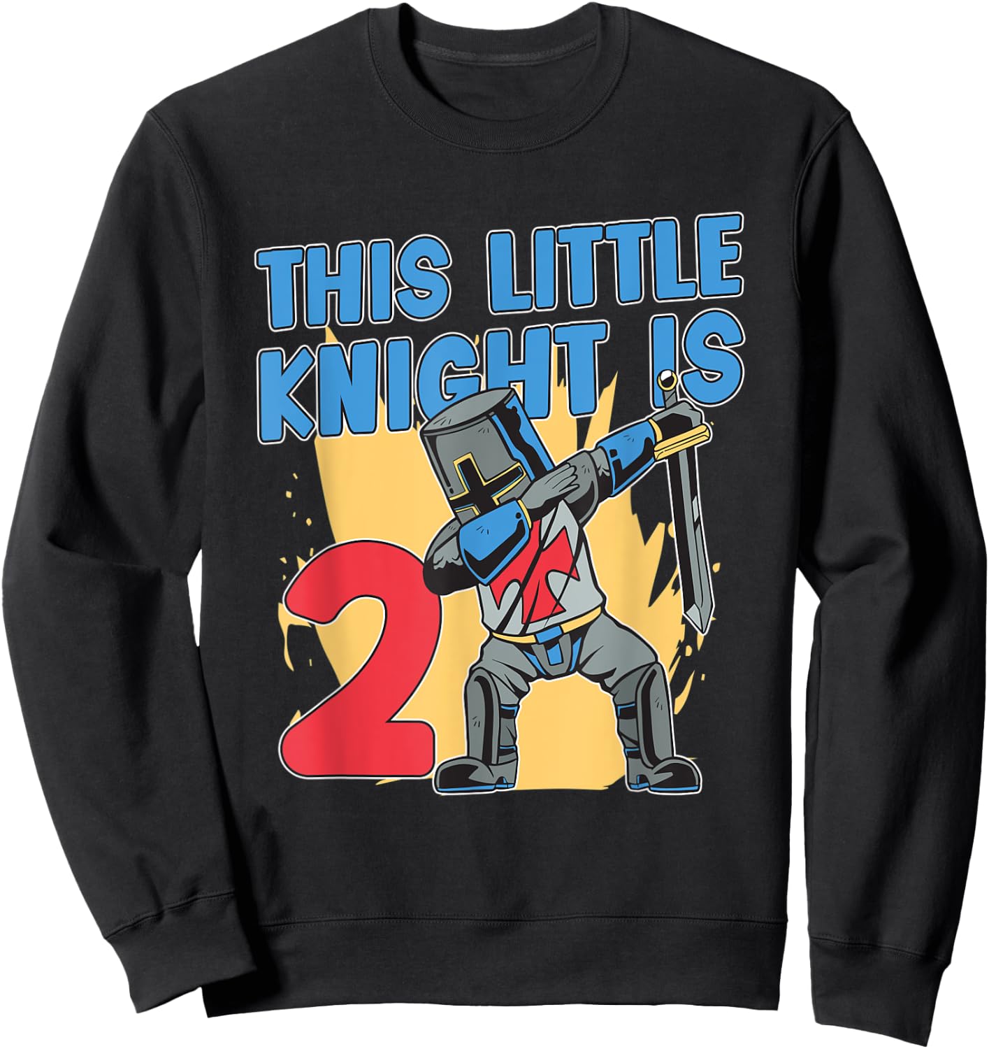 Knight Birthday Shirt For Boys 2nd Knight Birthday Party Sweatshirt - Sweatshirt | Black