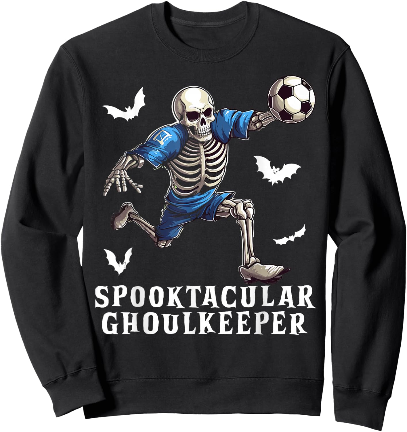Soccer Skeleton Halloween Soccer Player Halloween Goalkeeper Sweatshirt - Sweatshirt | Black