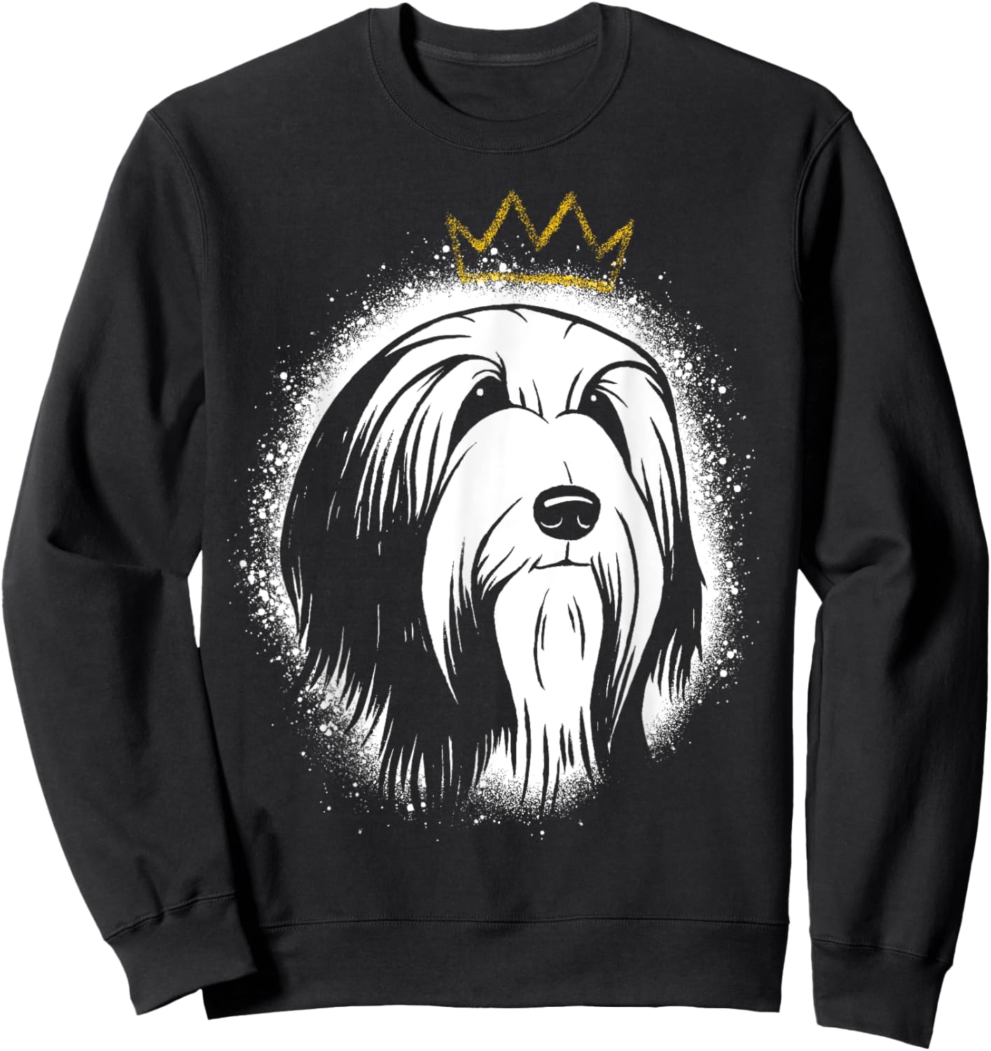 Bearded Collie with Crown Sweatshirt - Sweatshirt | Black