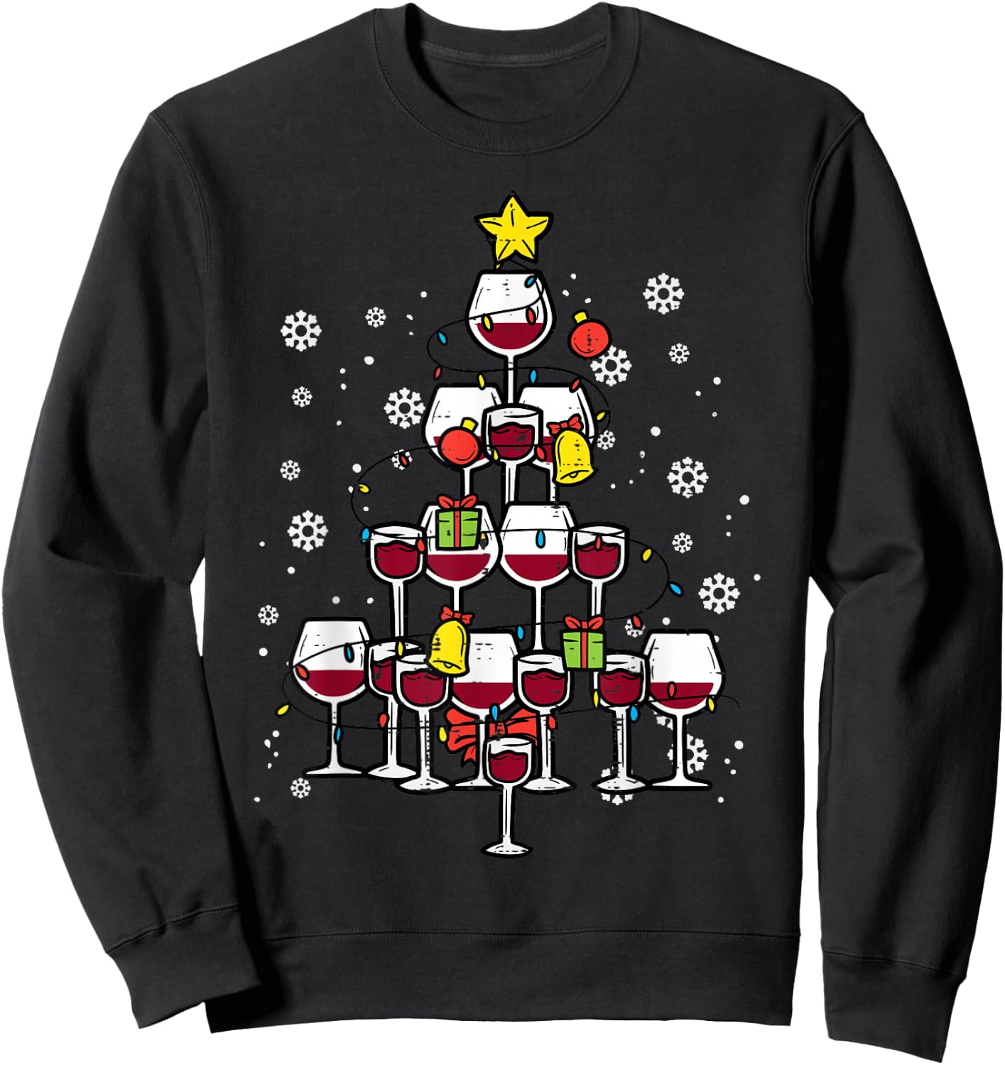 Christmas Tree Funny Winter Xmas Women Men Adult Sweatshirt - Sweatshirt | Black