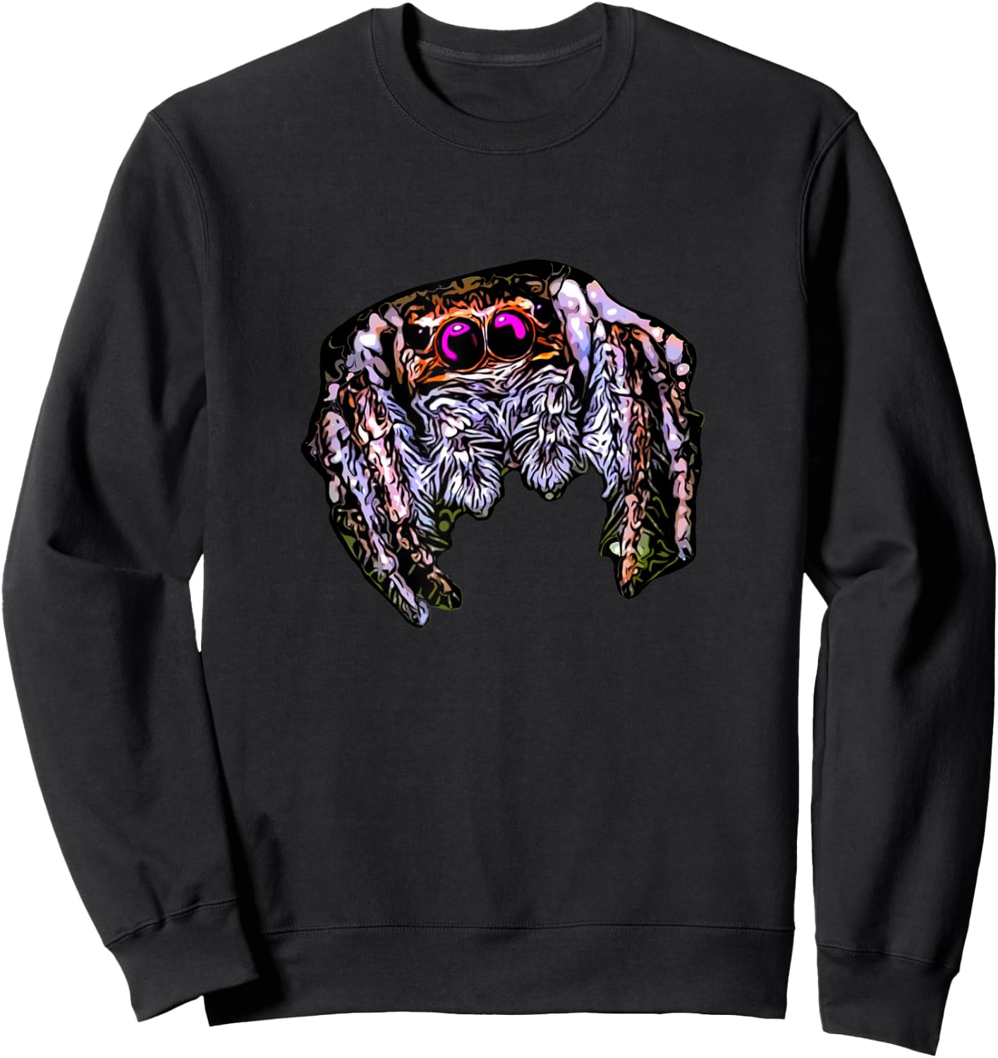 Jumping Spider Mom Dad Spooder Cute Brown Spood Pet Spider Sweatshirt - Sweatshirt | Black