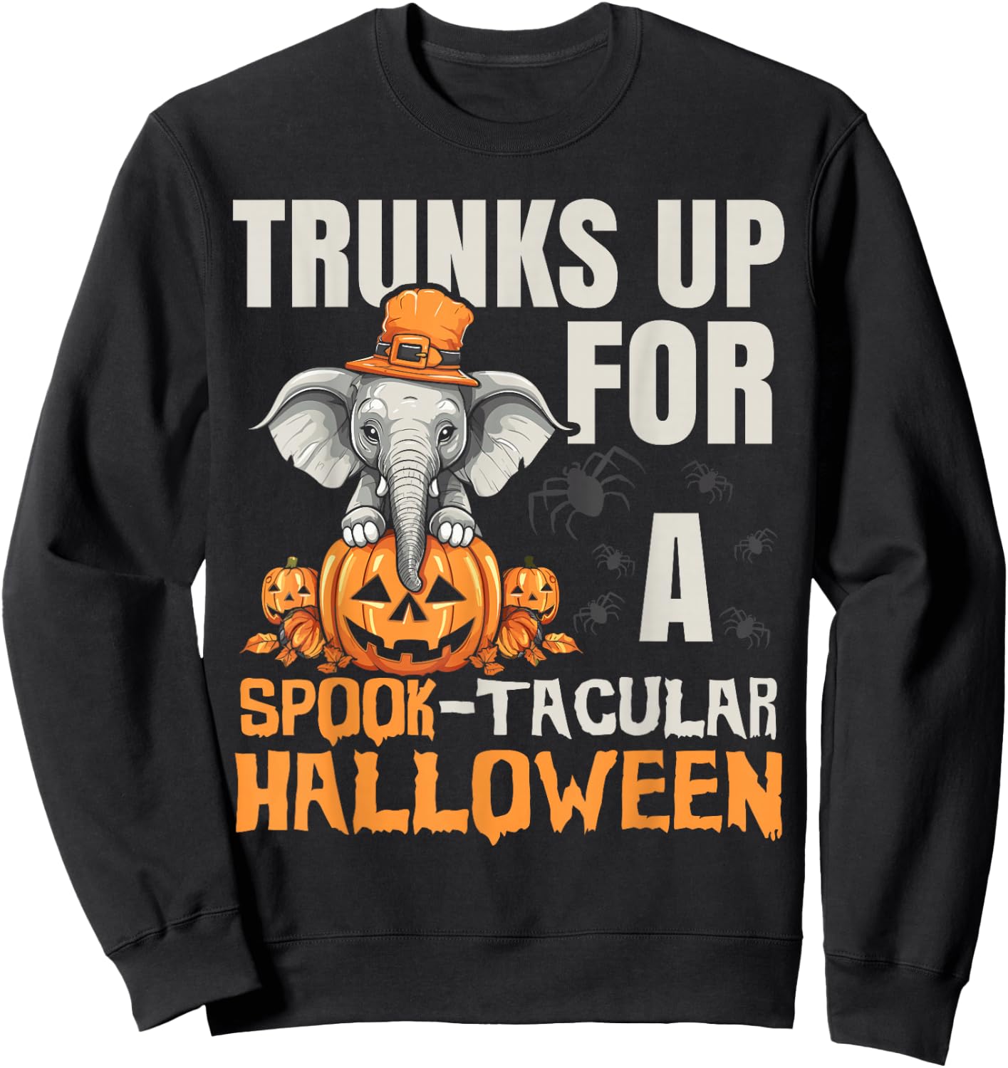 Elephant Halloween Safari Trick Or Treat Spooky Animal Sweatshirt - Sweatshirt | Black