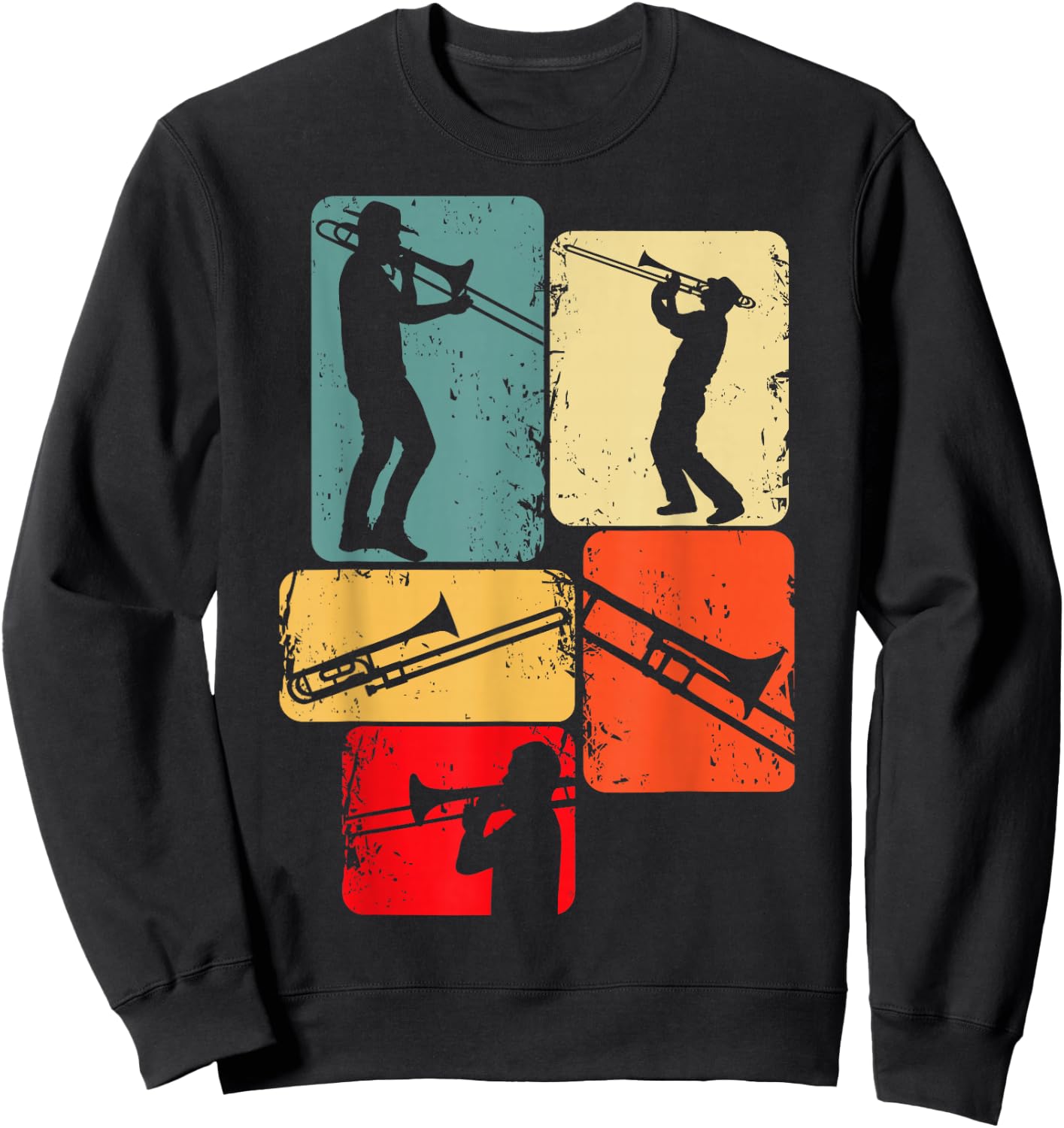 Trombone Trombonist Musician Jazz Boys Men Sweatshirt - Sweatshirt | Black