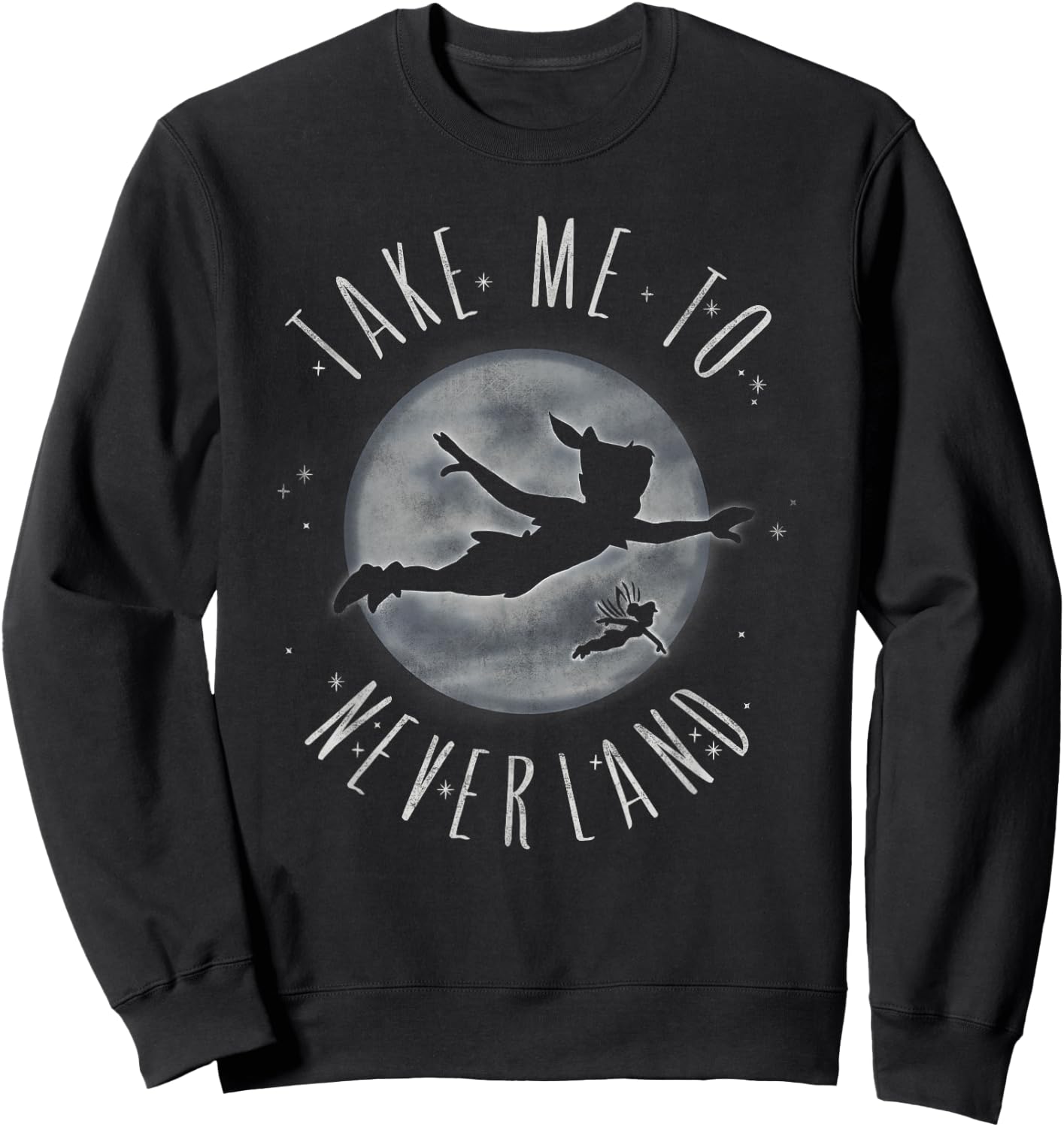 Disney Peter Pan Take Ne To Neverland Flying Silhouette Sweatshirt - Sweatshirt | Black