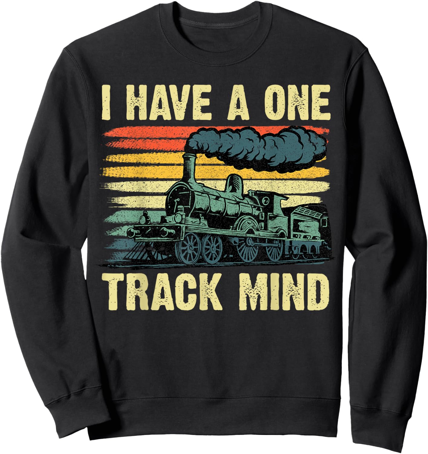 Funny Train Art Women Kids Toddlers Railroad Lovers Sweatshirt - Sweatshirt | Black