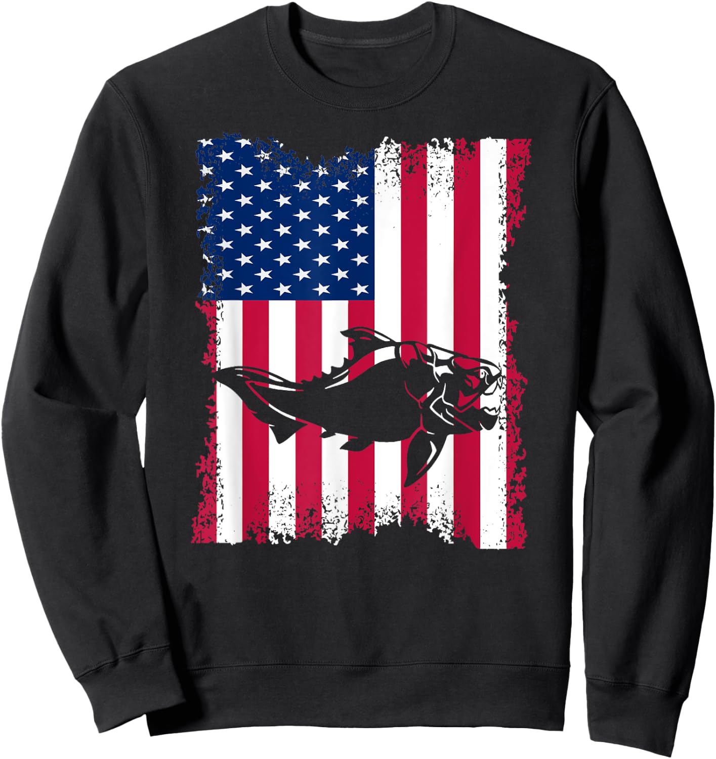 Dunkleosteus Lover Vintage US Flag Dunkleosteus Sweatshirt - Sweatshirt | Black