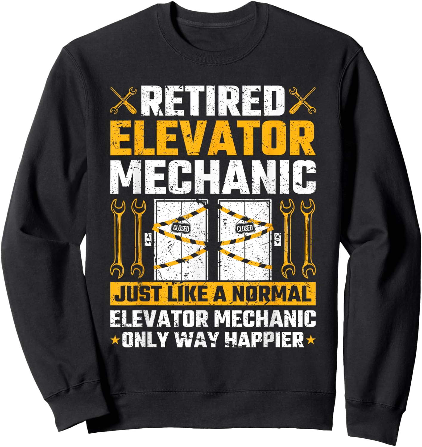 Retired Elevator Mechanic Elevator Technician Inspector Sweatshirt - Sweatshirt | Black