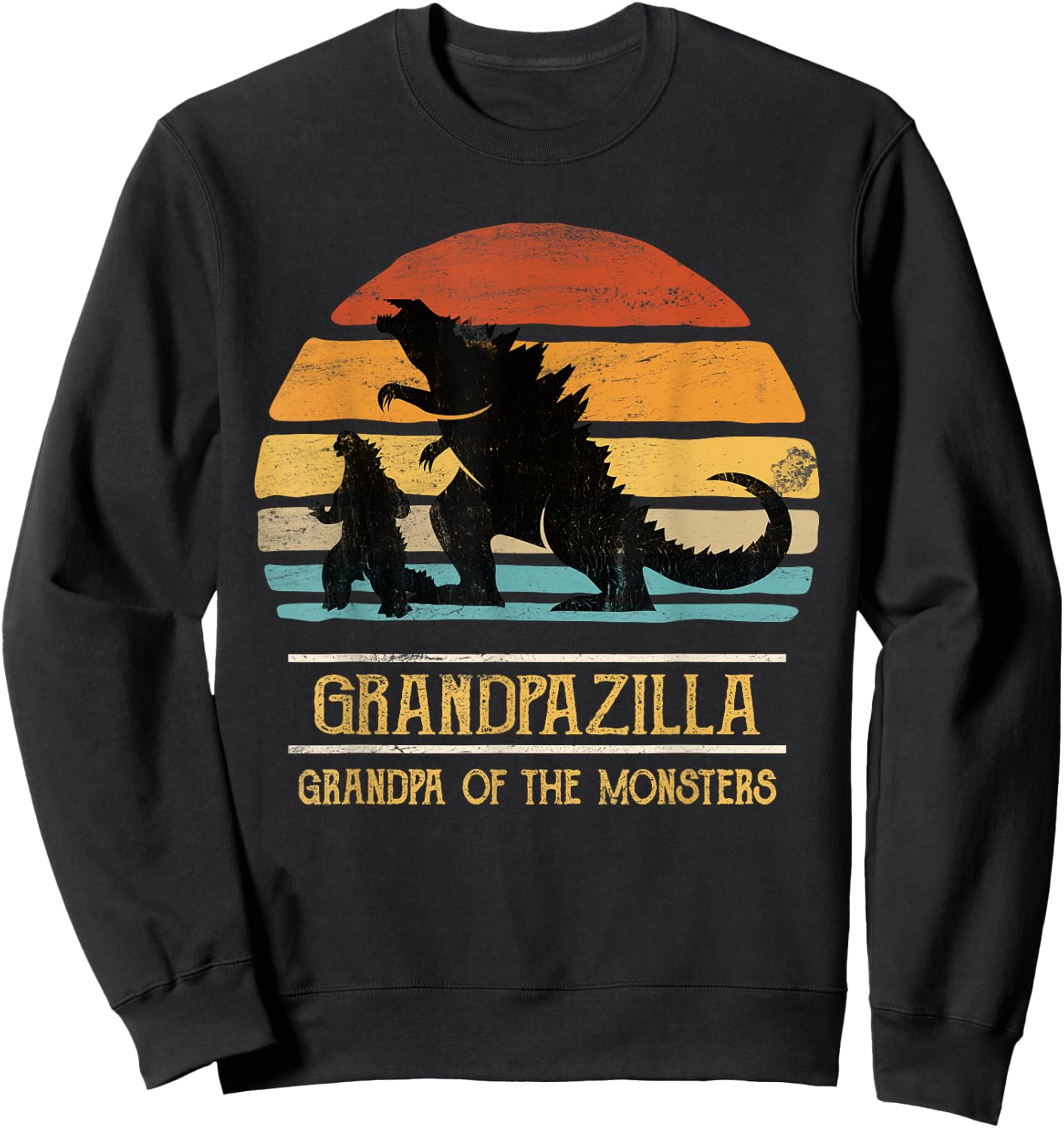 Grandpa Of Monsters Matching Family Birthday Halloween Sweatshirt - Sweatshirt | Black