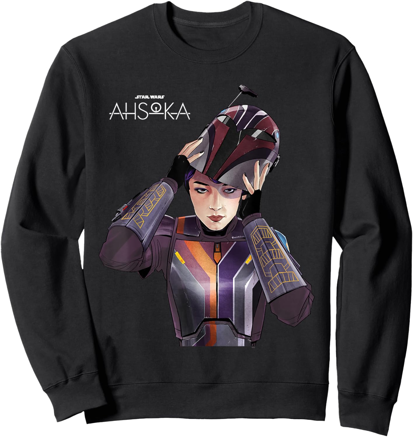 Star Wars Ahsoka Sabine Wren with Mandalorian Helmet Disney+ Sweatshirt - Sweatshirt | Black