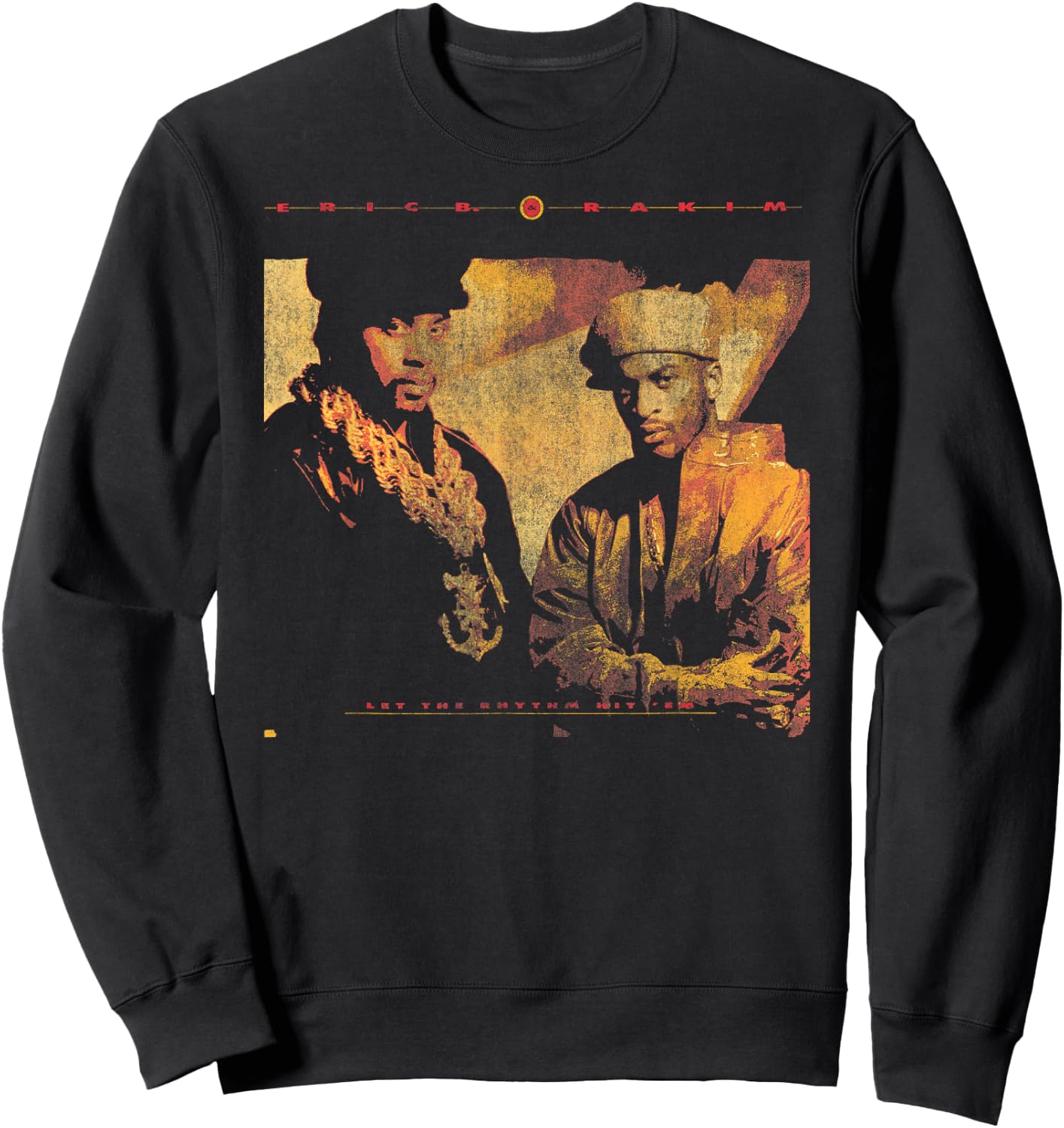 Eric B & Rakim – Let The Rhythm Portrait On Navy Sweatshirt - Sweatshirt | Black