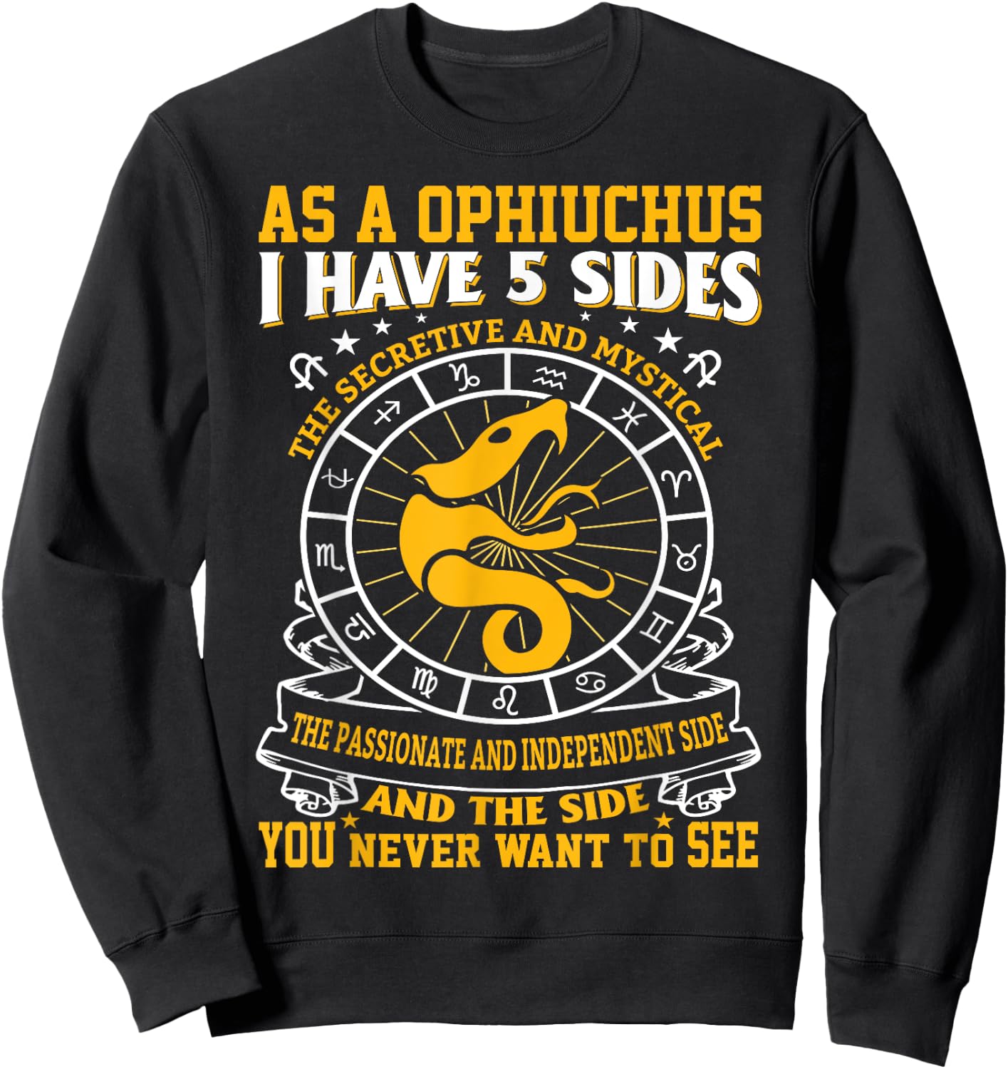 Fancy Ophiuchus November December Zodiac Design Sweatshirt - Sweatshirt | Black