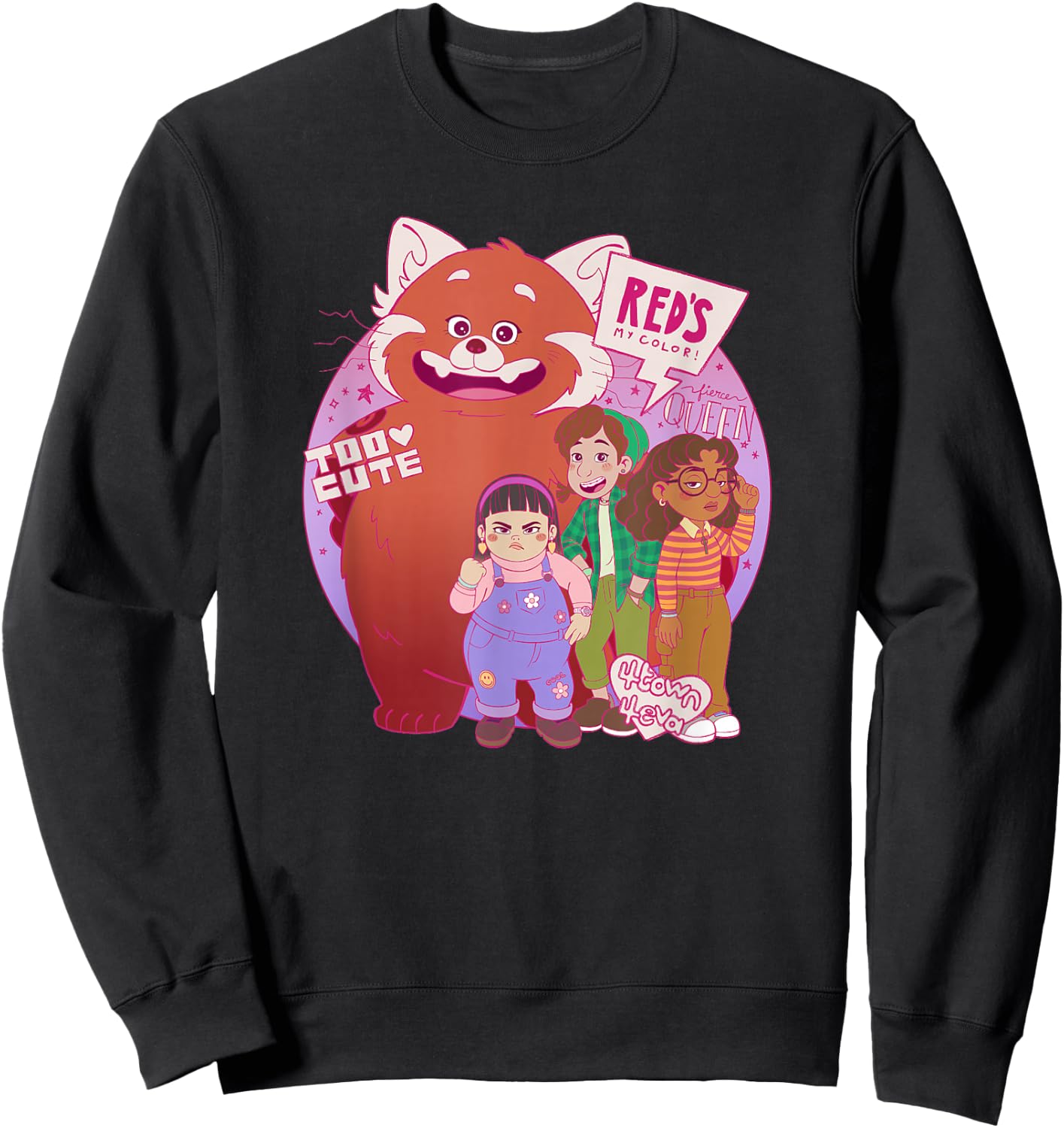 Disney Pixar Turning Red Group Shot Red's My Color Sweatshirt - Sweatshirt | Black