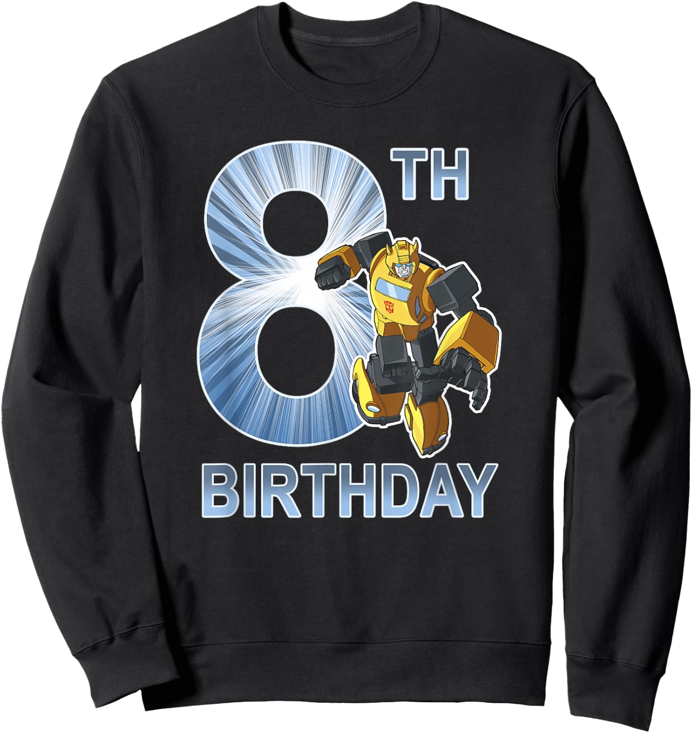 Transformers Bumblebee 8th Birthday Light Shine Fill Poster Sweatshirt - Sweatshirt | Black
