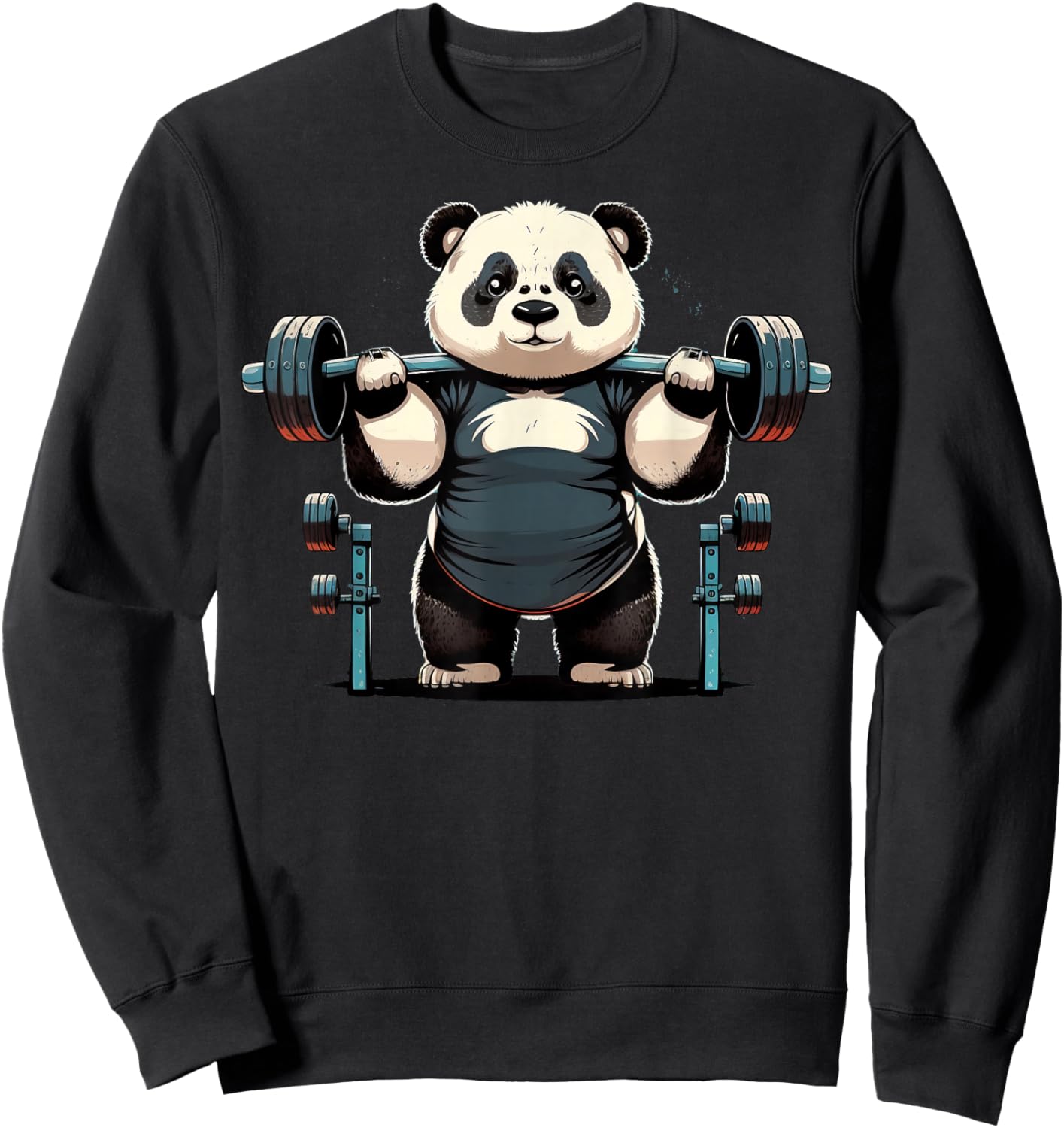Panda Weightlifting Funny Fitness Gym Panda Sweatshirt - Sweatshirt | Black
