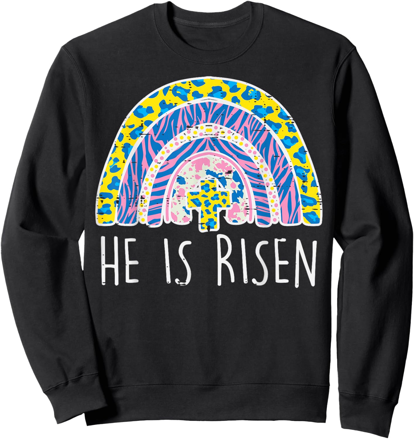 Easter He Is Risen Jesus Religious Christian Women Girls Kid Sweatshirt - Sweatshirt | Black