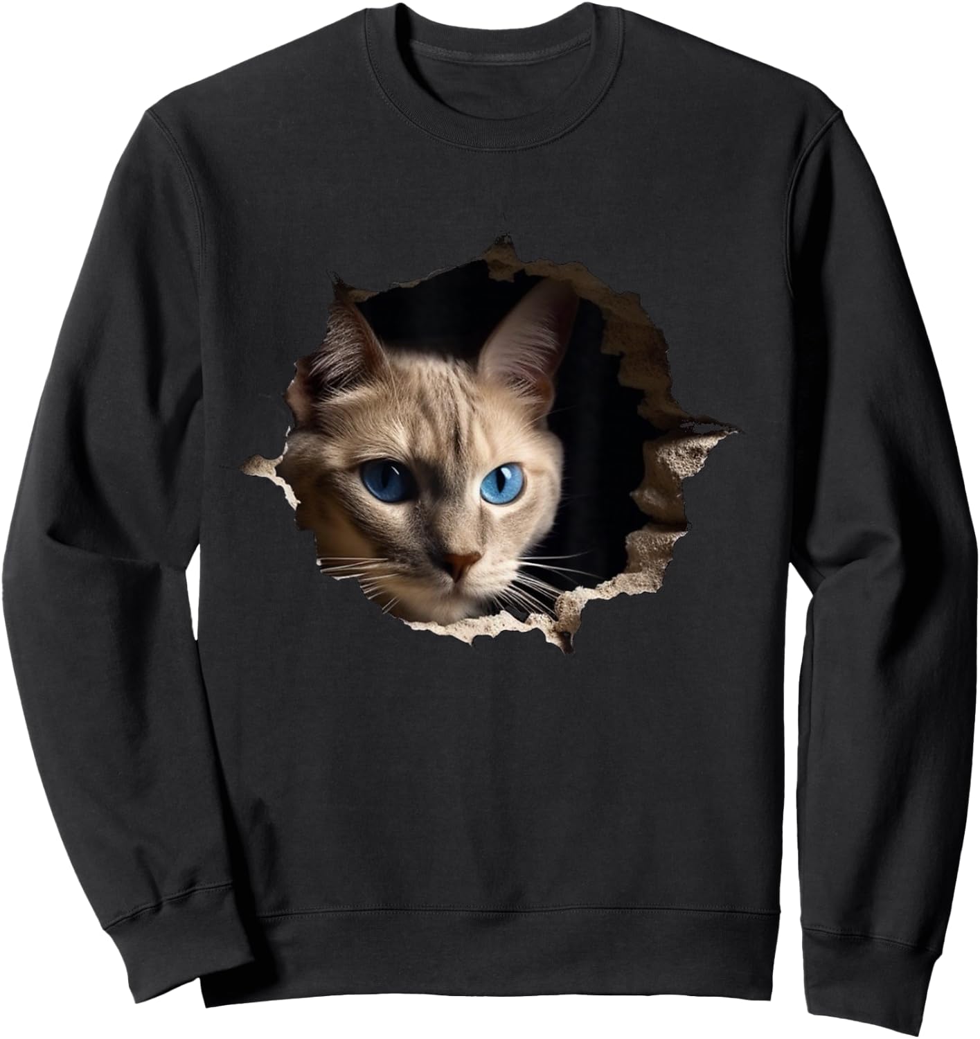 Cat Wall Animals Cat Motif Animal Cat Sweatshirt - Sweatshirt | Black