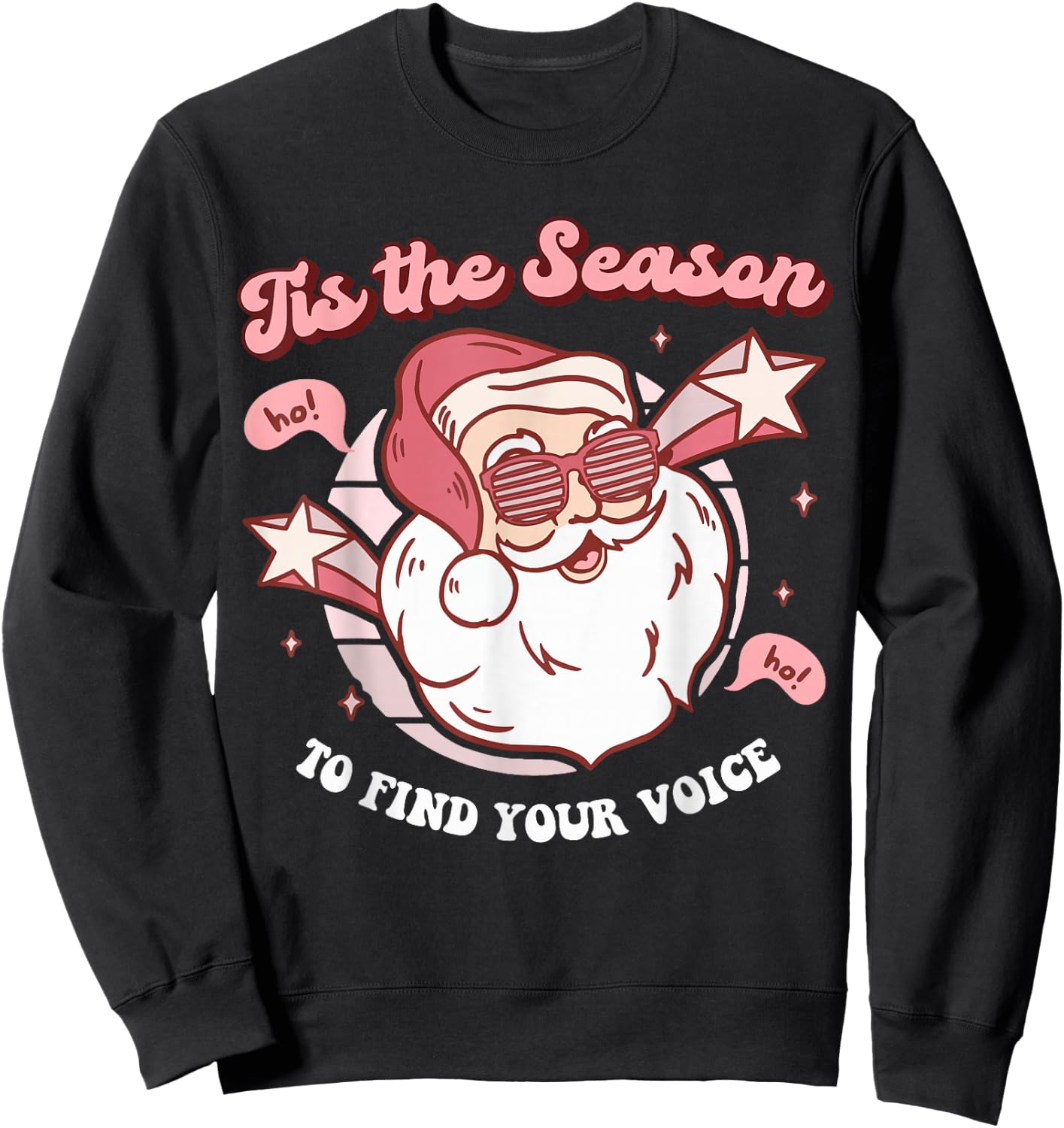 Speech Language Therapy Christmas Retro SLP Santa Therapist Sweatshirt - Sweatshirt | Black