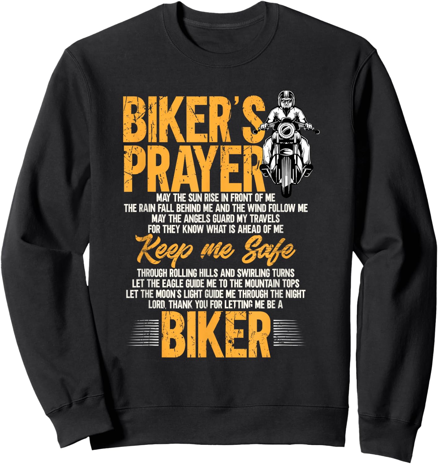 Biker's Prayer Vintage Motorcycle Biker Biking Motorcycling Sweatshirt - Sweatshirt | Black