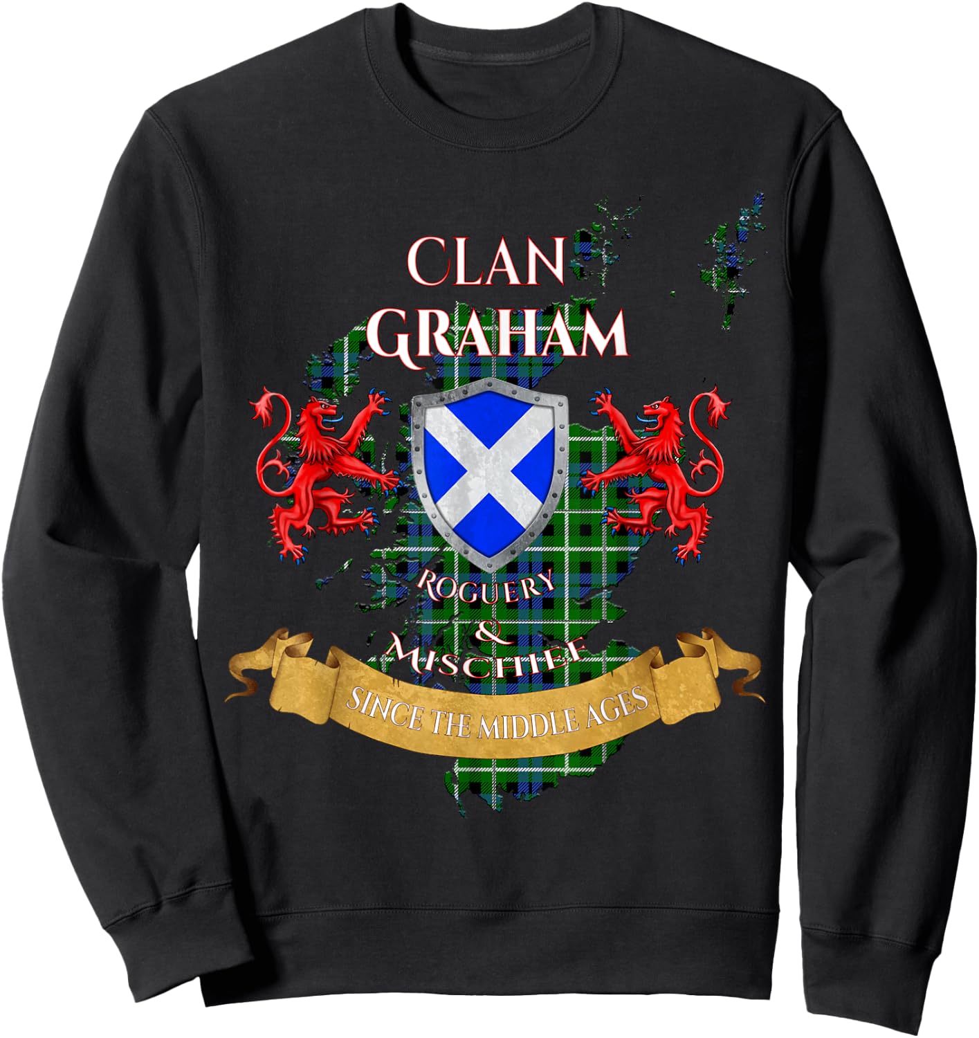 Graham Scottish Family Clan Middle Ages Mischief Sweatshirt - Sweatshirt | Black