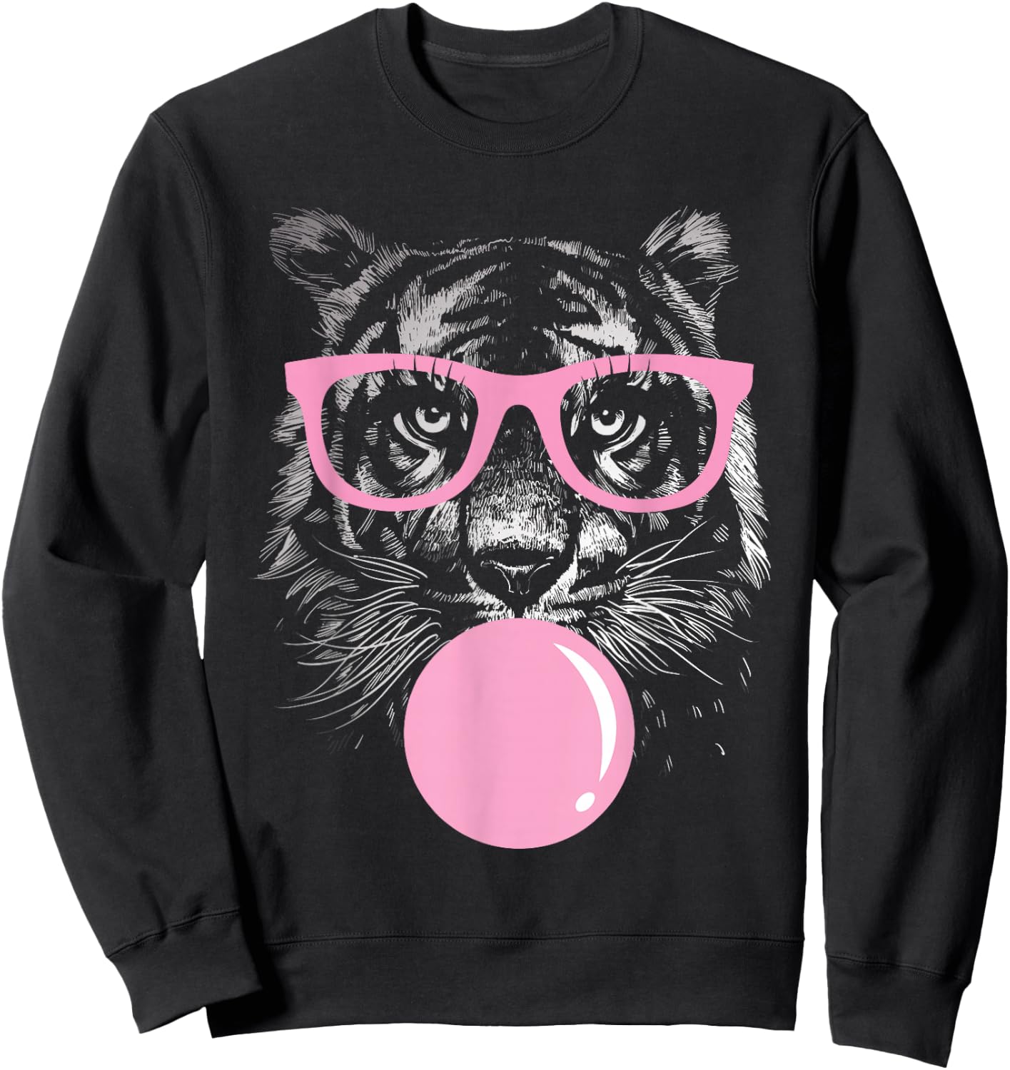 Tiger Women Tiger Face Wild Animal Cute Tiger Shirt Women Sweatshirt - Sweatshirt | Black