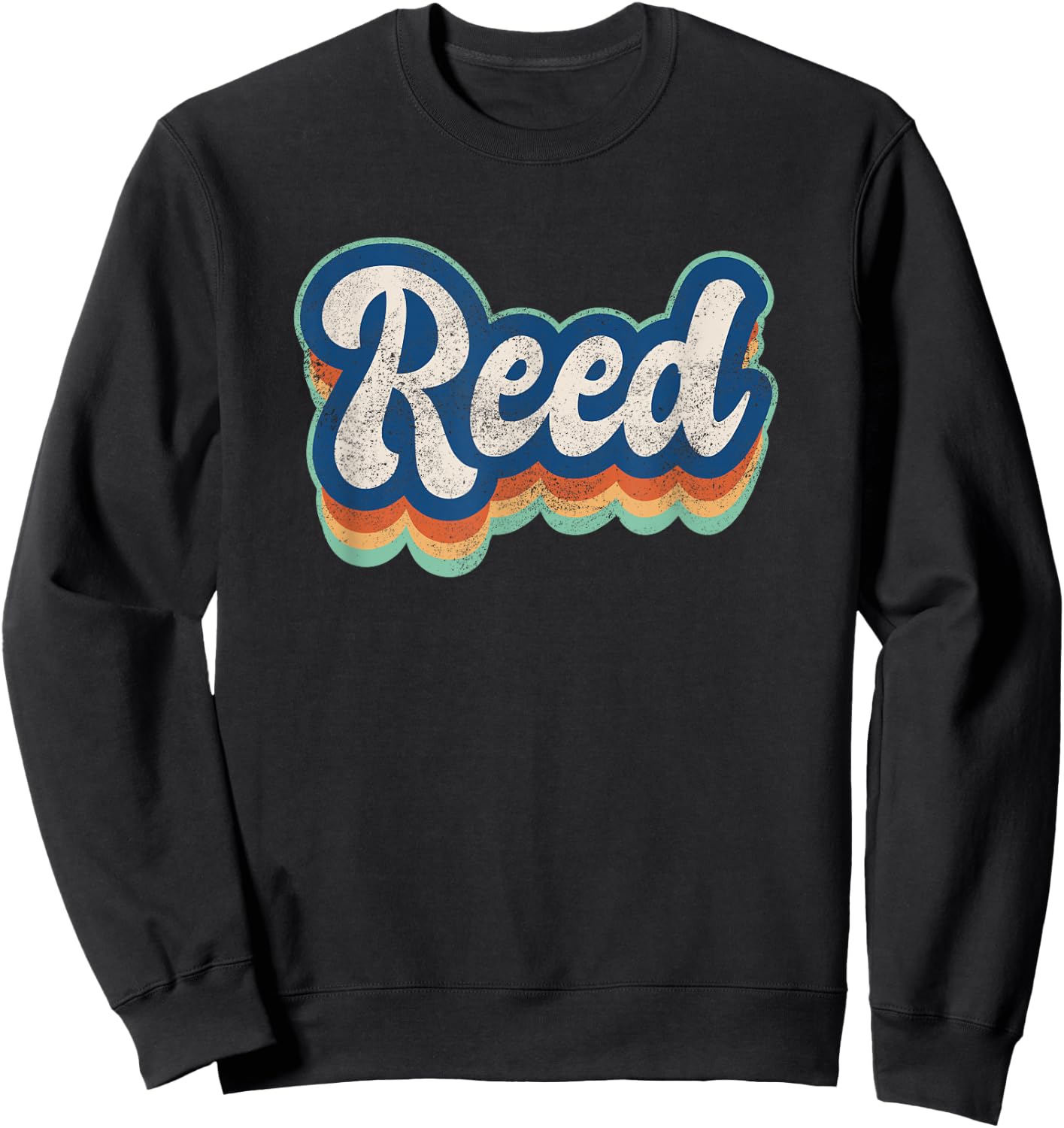 Reed First Name Boy Vintage Style 70s 80s Personalized Sweatshirt - Sweatshirt | Black