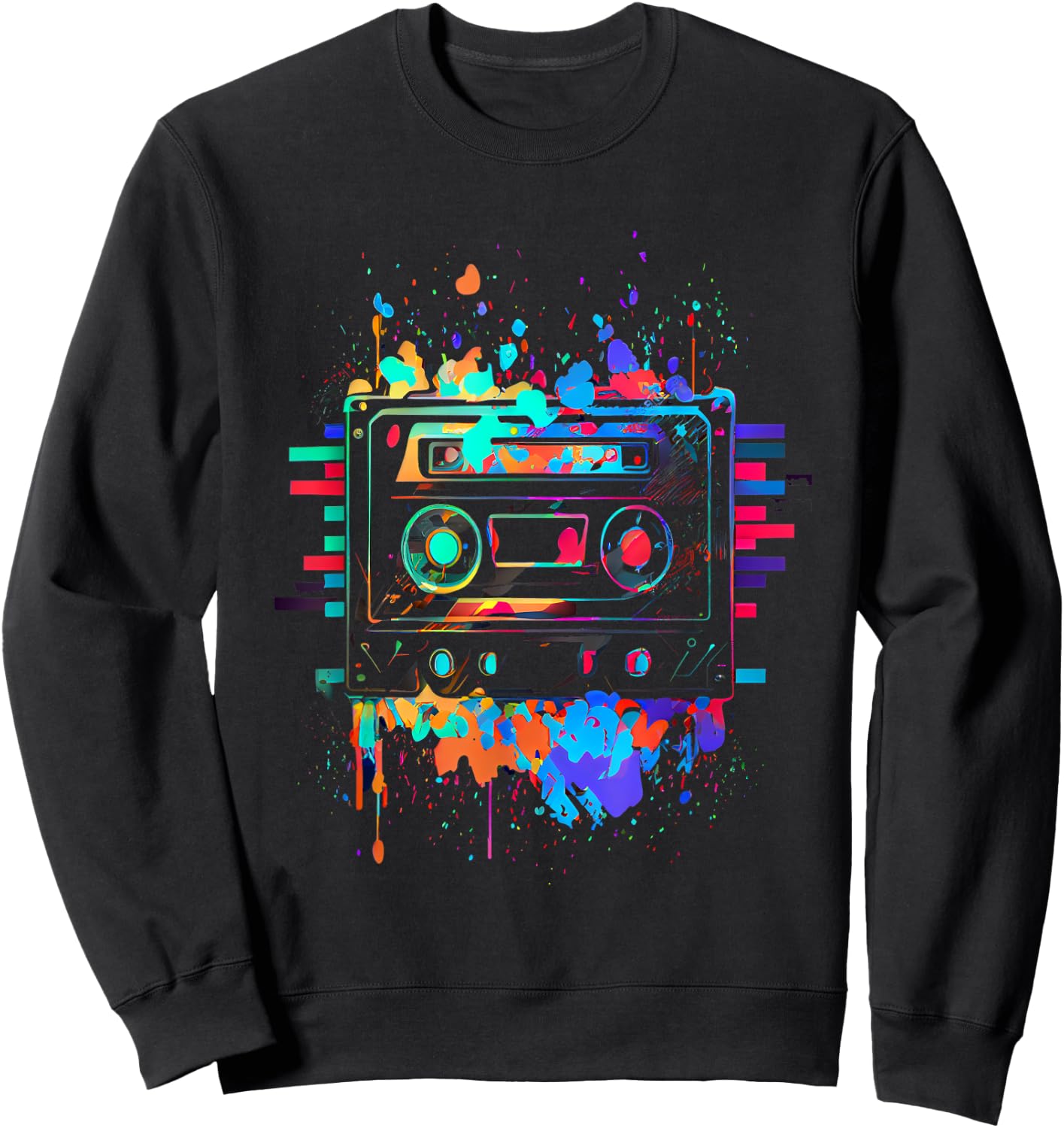 90s 80s Theme Party Outfit Costume Sweatshirt - Sweatshirt | Black