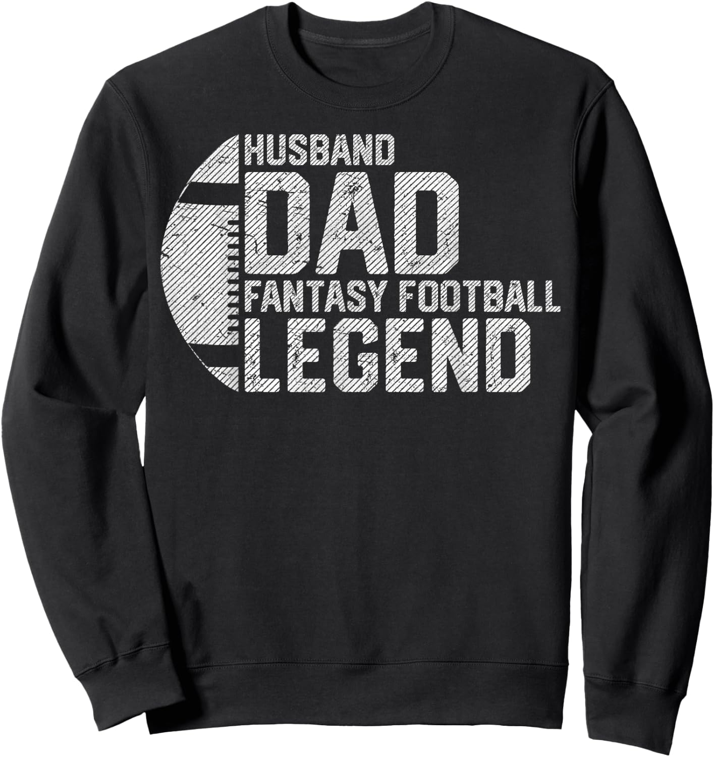 Men Husband Dad Fantasy Football Legend Retro Daddy Sports Sweatshirt - Sweatshirt | Black