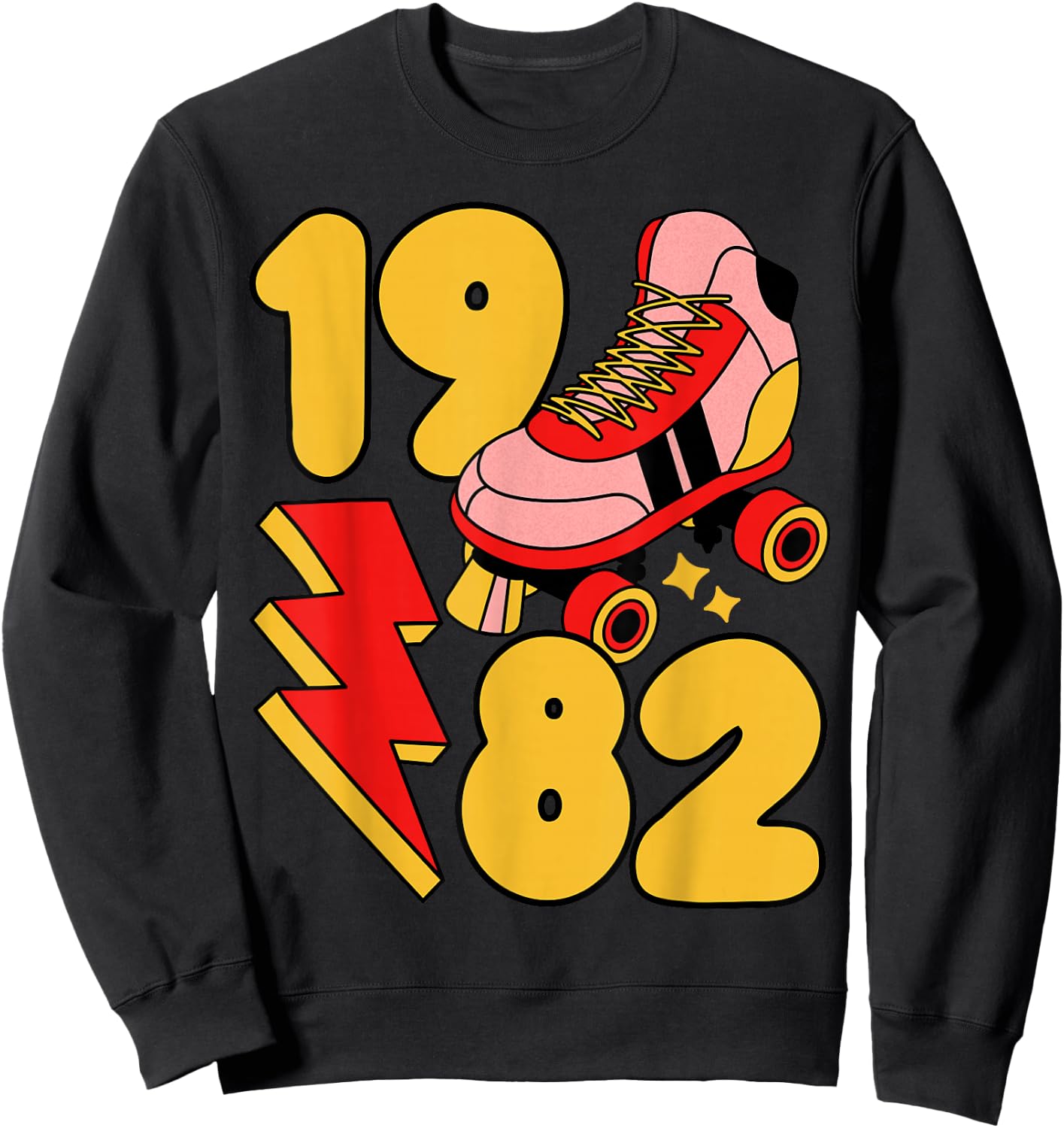 1982 Retro Roller Skate Vintage 80s Nostalgia Collector Sweatshirt - Sweatshirt | Black