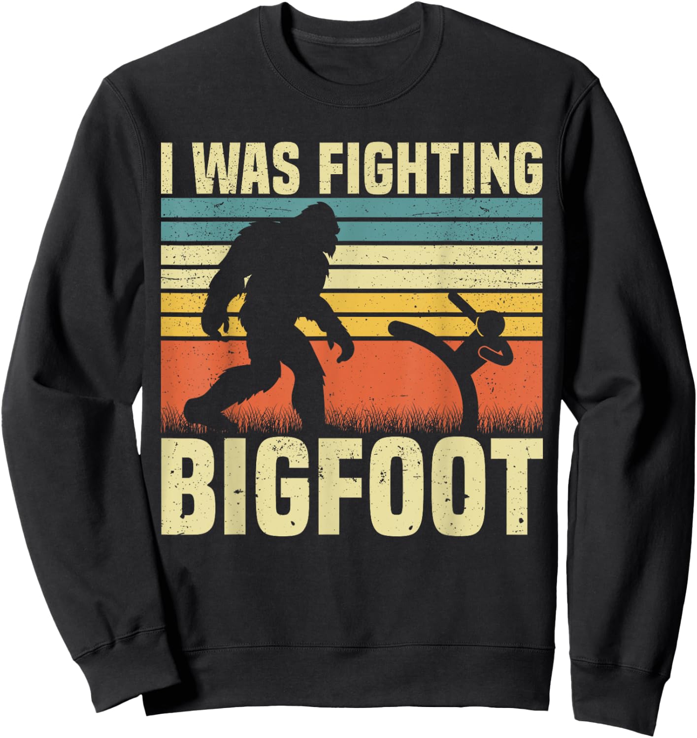 I Was Fighting Bigfoot PWD Funny Broken Leg Arm Wheelchair Sweatshirt - Sweatshirt | Black