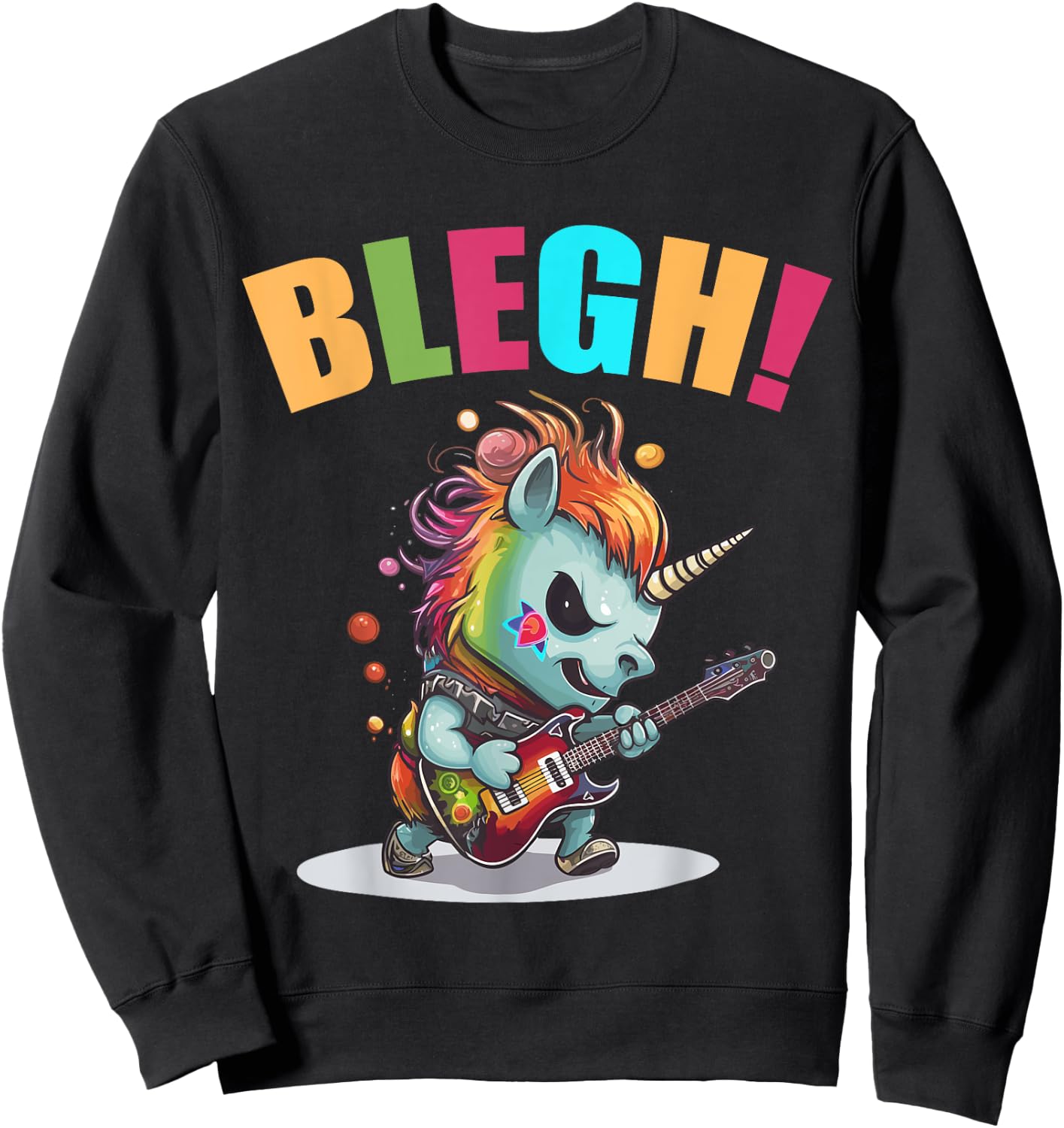 Blegh Heavy Metal Metalcore Unicorn Sweatshirt - Sweatshirt | Black