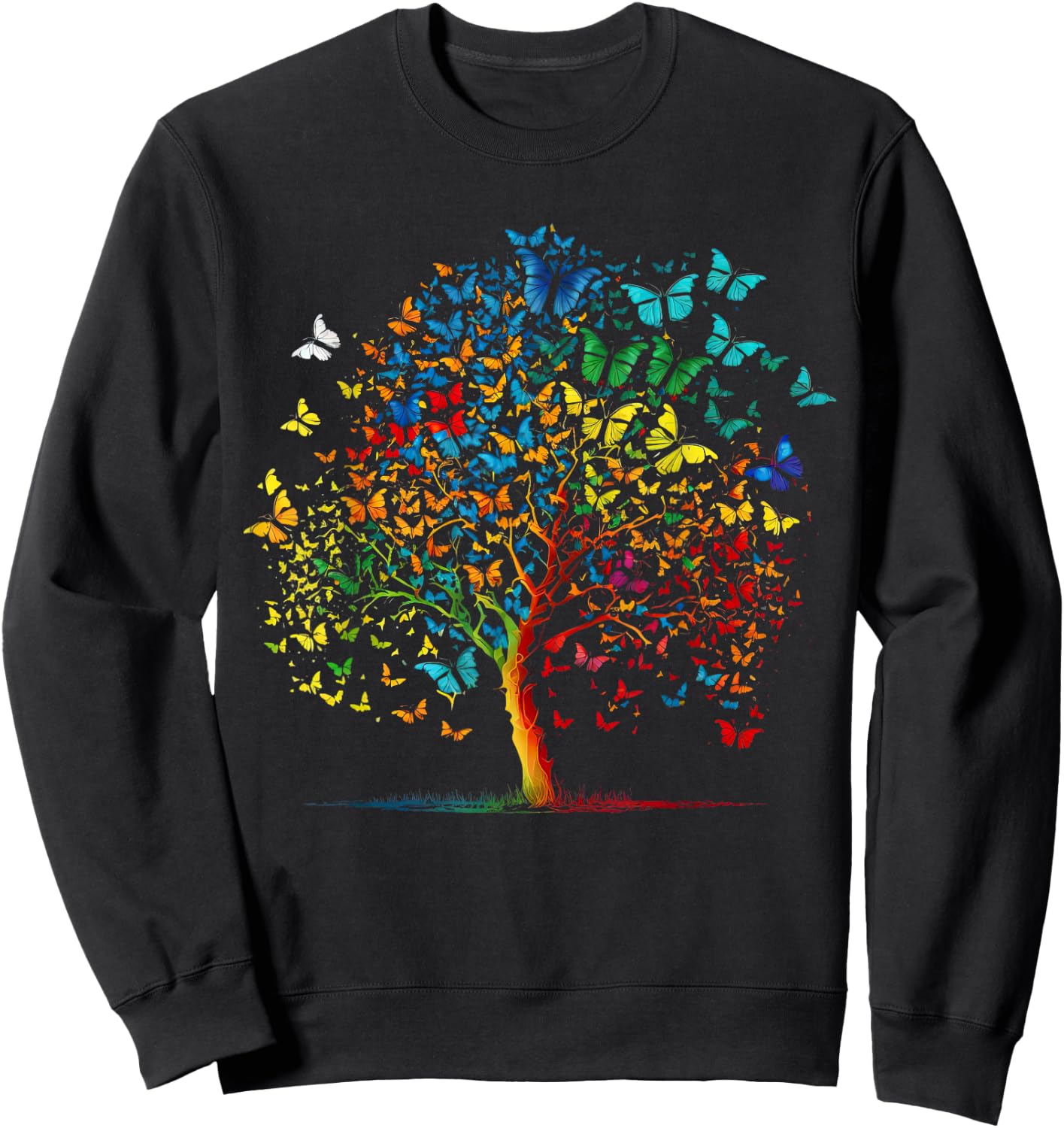 Butterfly Tree funny butterfly Sweatshirt - Sweatshirt | Black